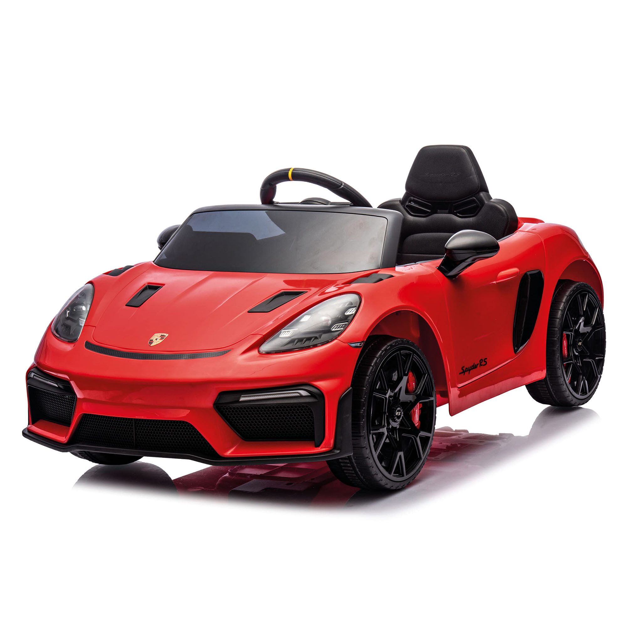 INJUSA Elektro-Kinderauto Porsche Spyder, Belastbarkeit 30 kg, Elektro-Kinderauto Sportwagen 12V, bis 5 km/h & Vor-/Rückwärtsgang