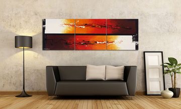 WandbilderXXL XXL-Wandbild Fire Fields 210 x 70 cm, Abstraktes Gemälde, handgemaltes Unikat