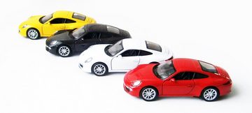 Welly Modellauto PORSCHE 911 (991) Carrera S Modellauto Modell Metall Auto 93 (Rot), Spielzeugauto Kinder Geschenk