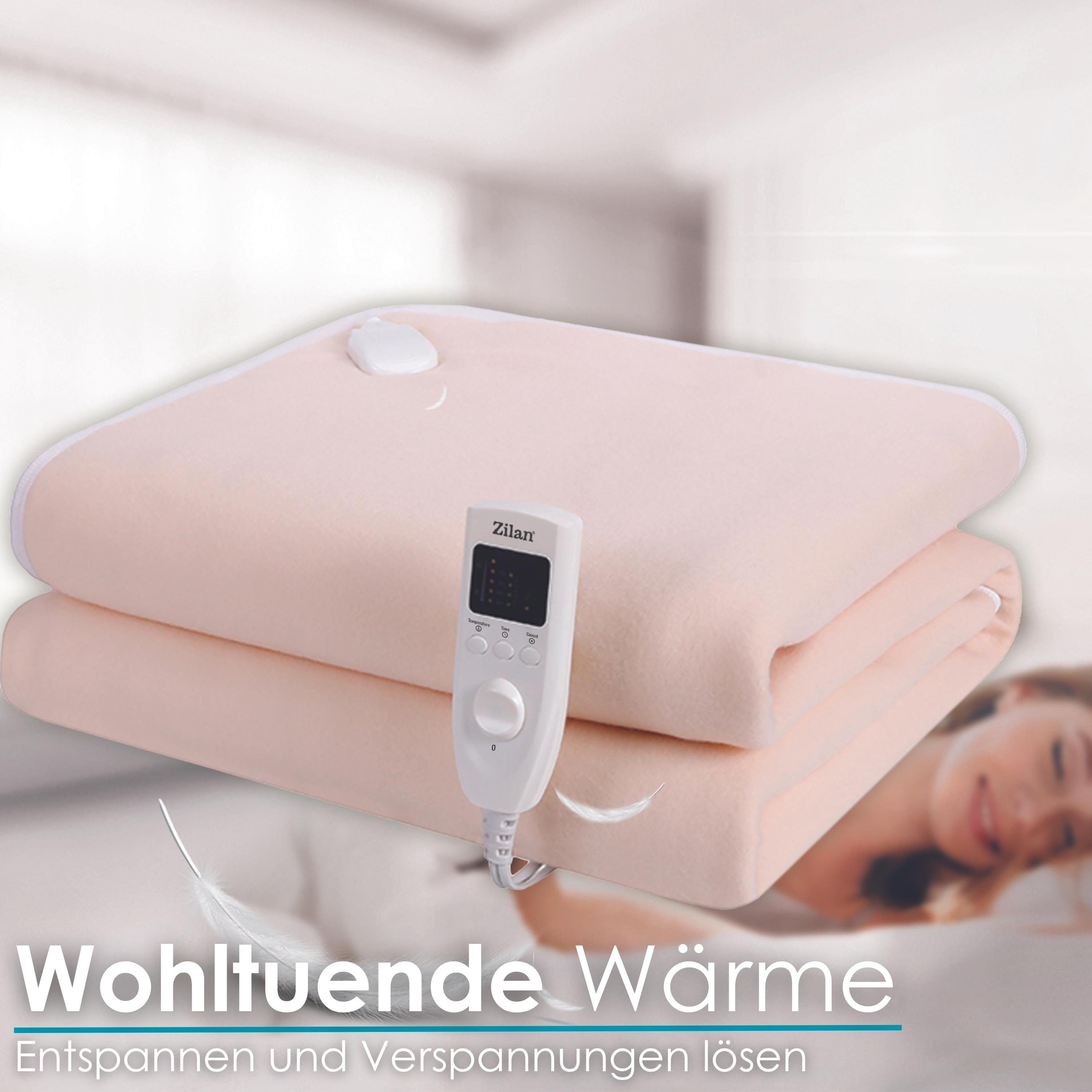 Zilan Heizdecke ZLN-4114, 10h Timer, 5 Temperaturstufen,Überhitzungsschutz,Waschbar bei 30°