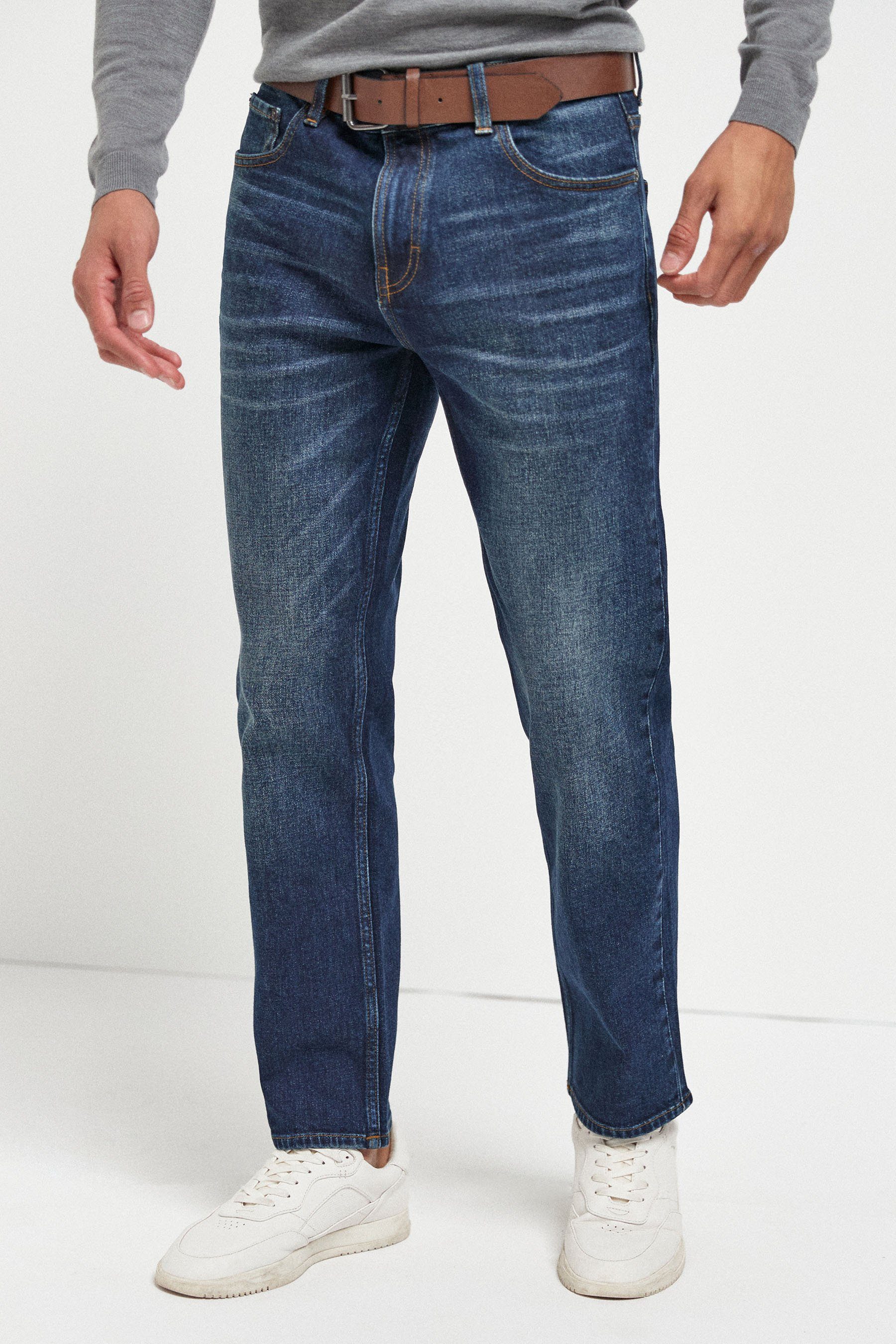 Next Straight-Jeans (2-tlg) Washed Blue