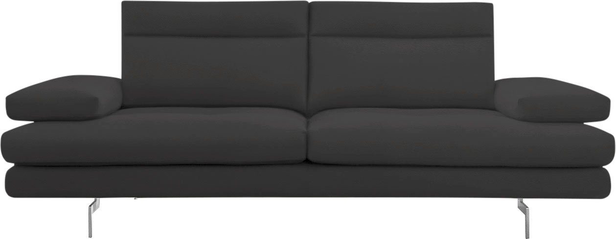 CALIA ITALIA 3,5-Sitzer Toby Wing, 228 cm breit, Designsofa mit erstklassigem Sitzkomfort, inklusive Sitztiefenverstellung, Füße in Chrom glänzend
