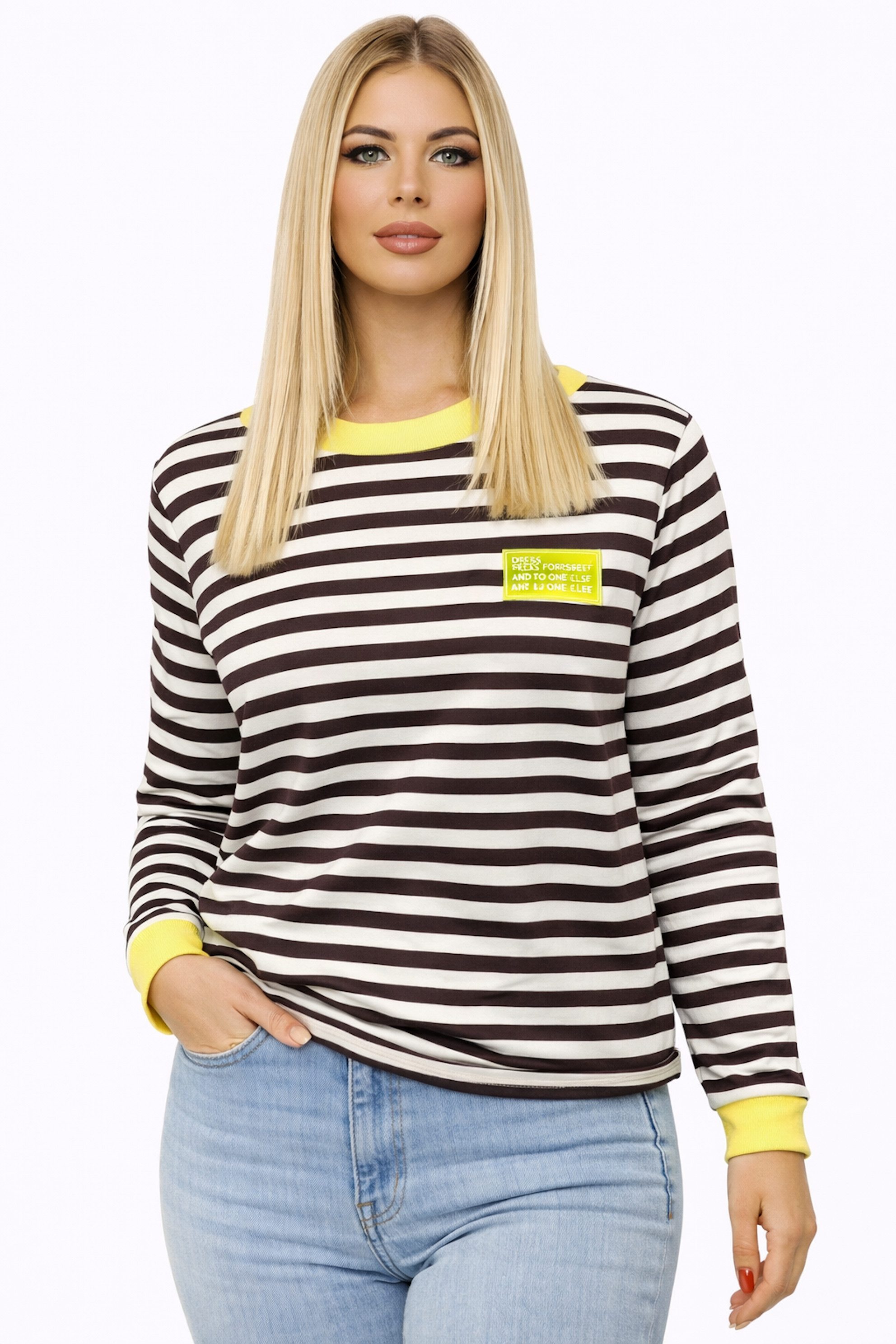 Worldclassca Longsleeve WORLDCLASSCA Longsleeve Shirt Streifen Langarm Sweatshirt Gestreift Neue Kollektion - Stilvolle und gemütliche Mode für Damen