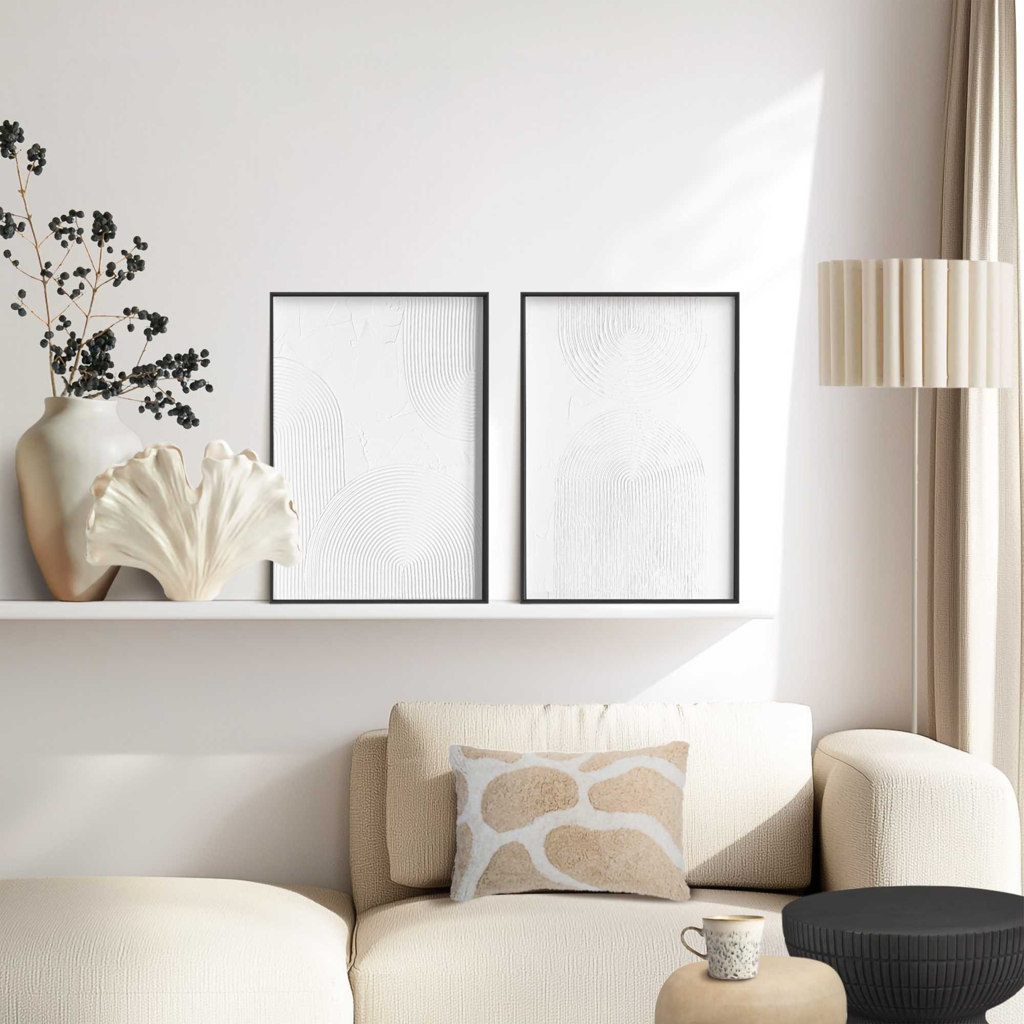 Reinders! Wandbild Schwarz-Weiß-Abgleich, (2 St), Wohnzimmer - Schwarz-Weiß - MDF - Abstrakt - 30x40 cm
