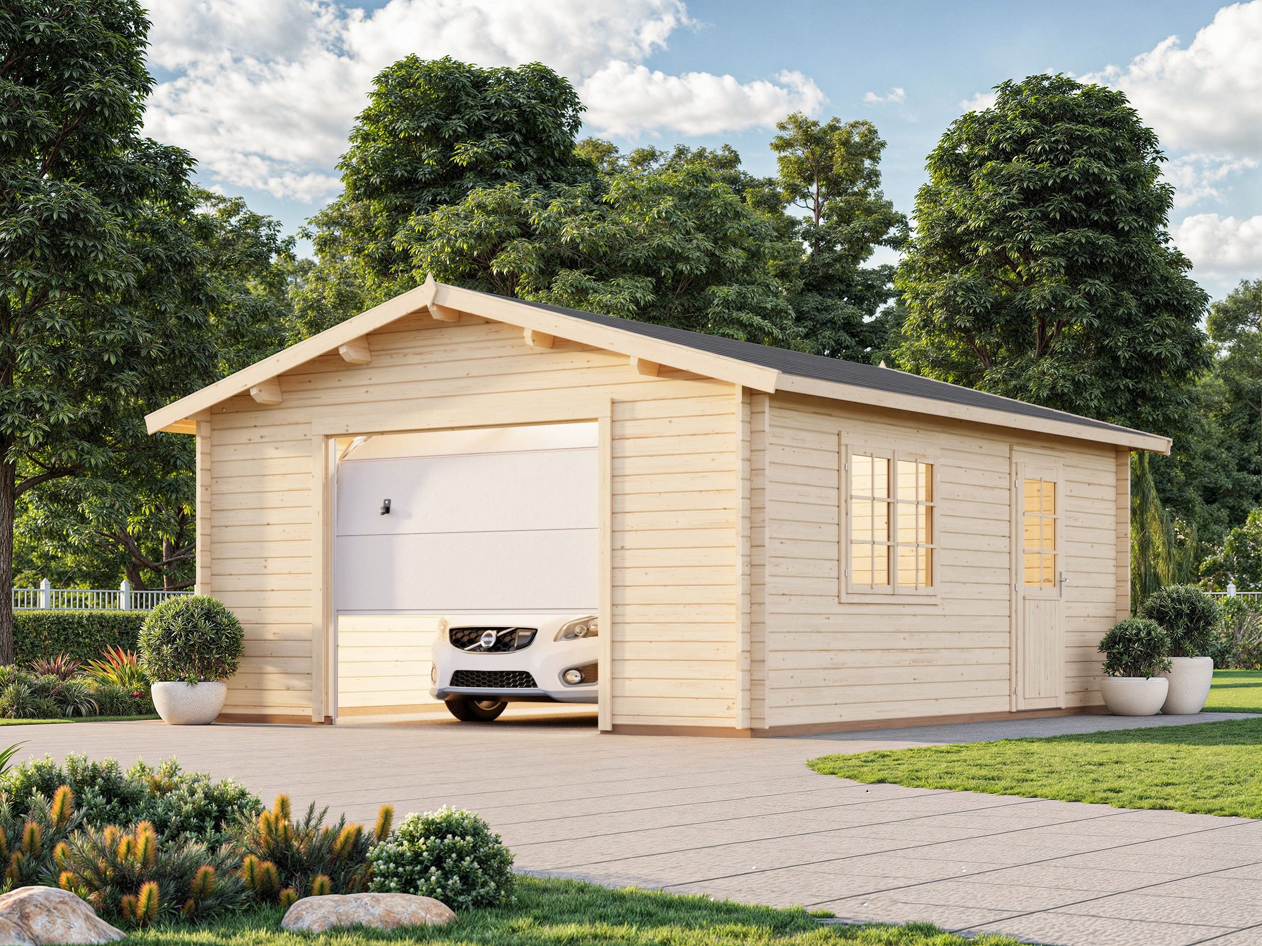 Palmako Garage Roger, mit Sektionaltor, BxTxH: 514x598x287 cm