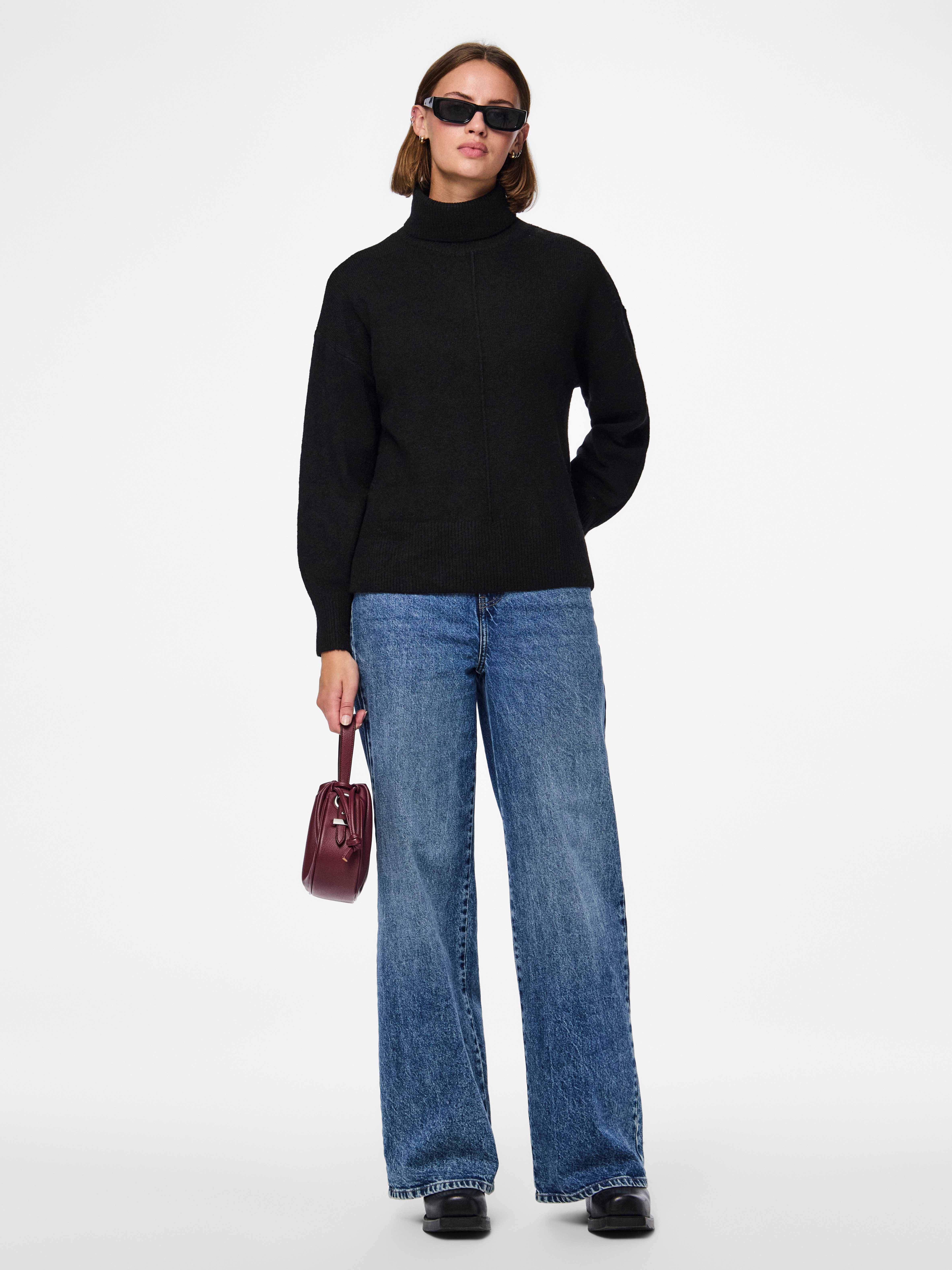 pieces Rollkragenpullover PCMALOU LS ROLLNECK KNIT NOOS BC