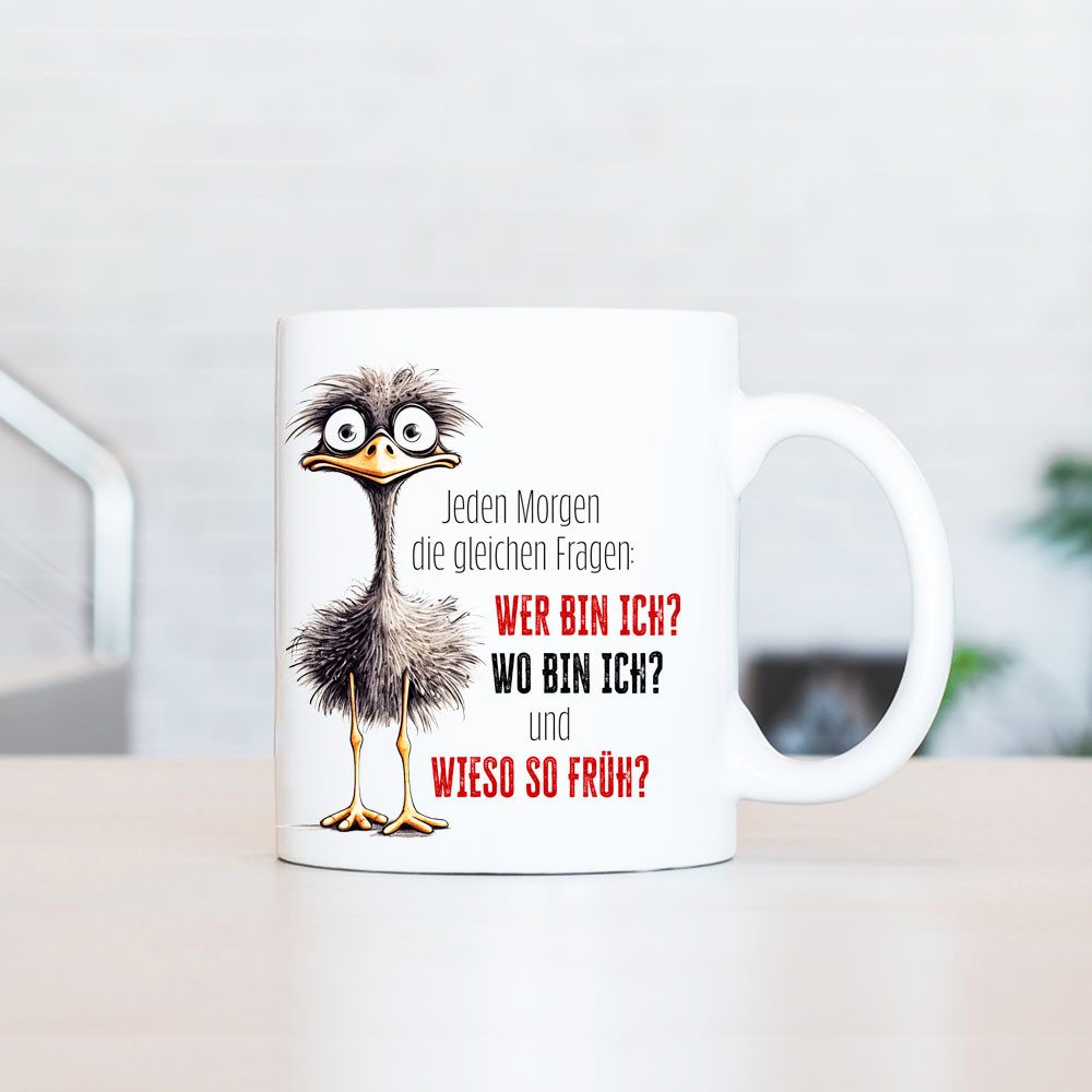 Cadouri Tasse mit Spruch JEDEN MORGEN Kaffeetasse Büro Arbeit, Geschenk, Keramik, Kaffeebecher, Geschenkidee Arbeitskollege, lustig, Humor, 330 ml – Bild 5 von 5
