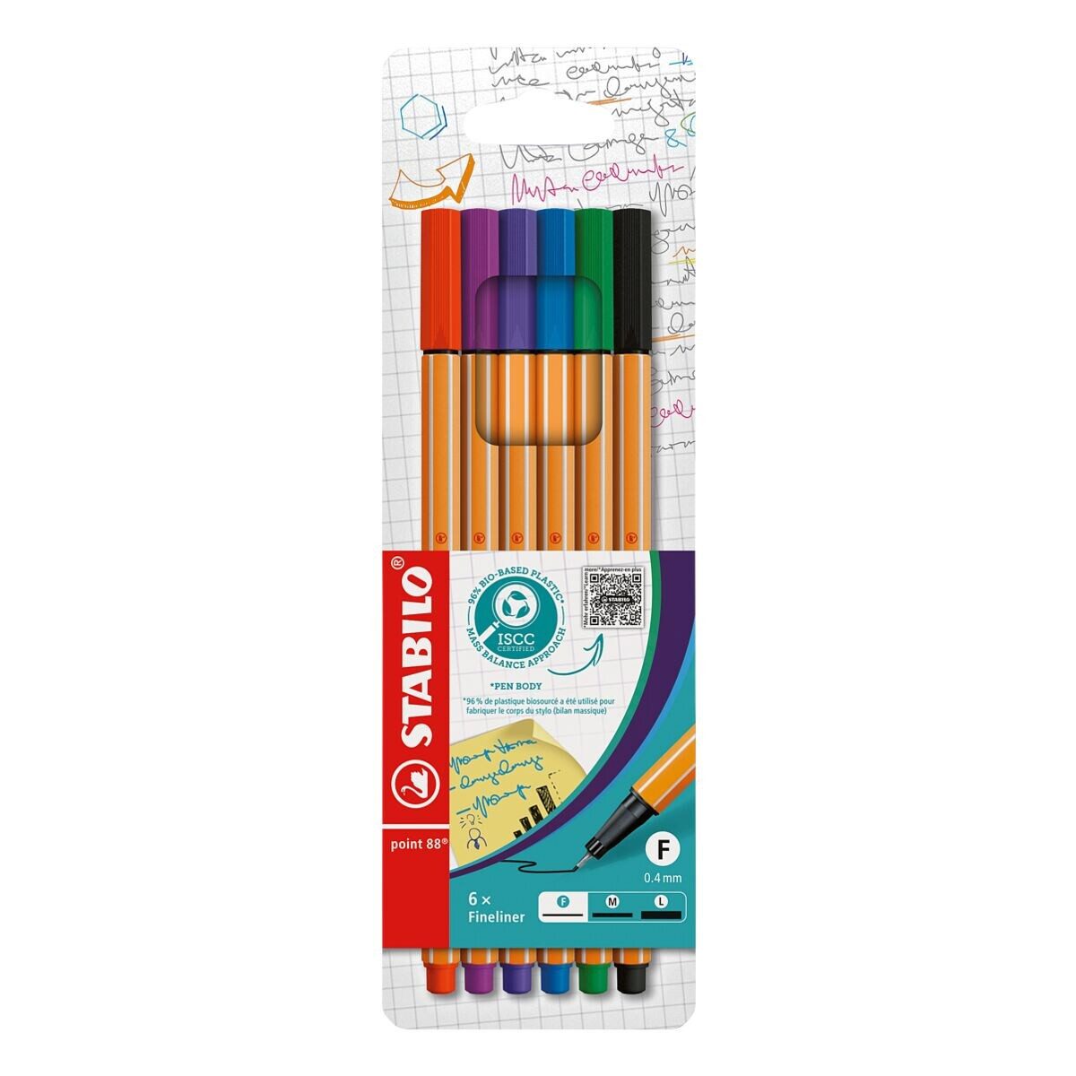 STABILO Fineliner point 88® Kreativ, (6-tlg), Lineal- und schablonengeeignet