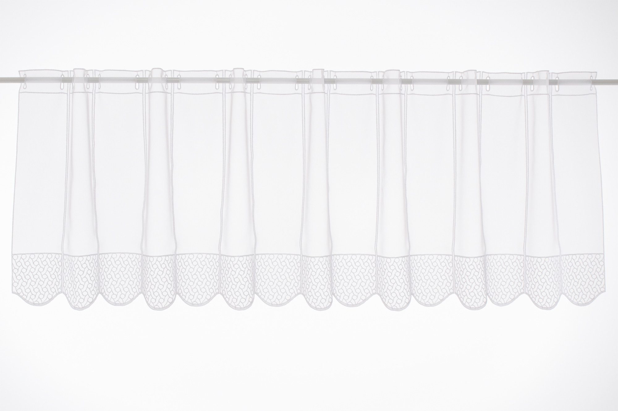 Gardinen Kranzusch Scheibengardine Voile mit Stick-Struktur-Teil, günstig online kaufen