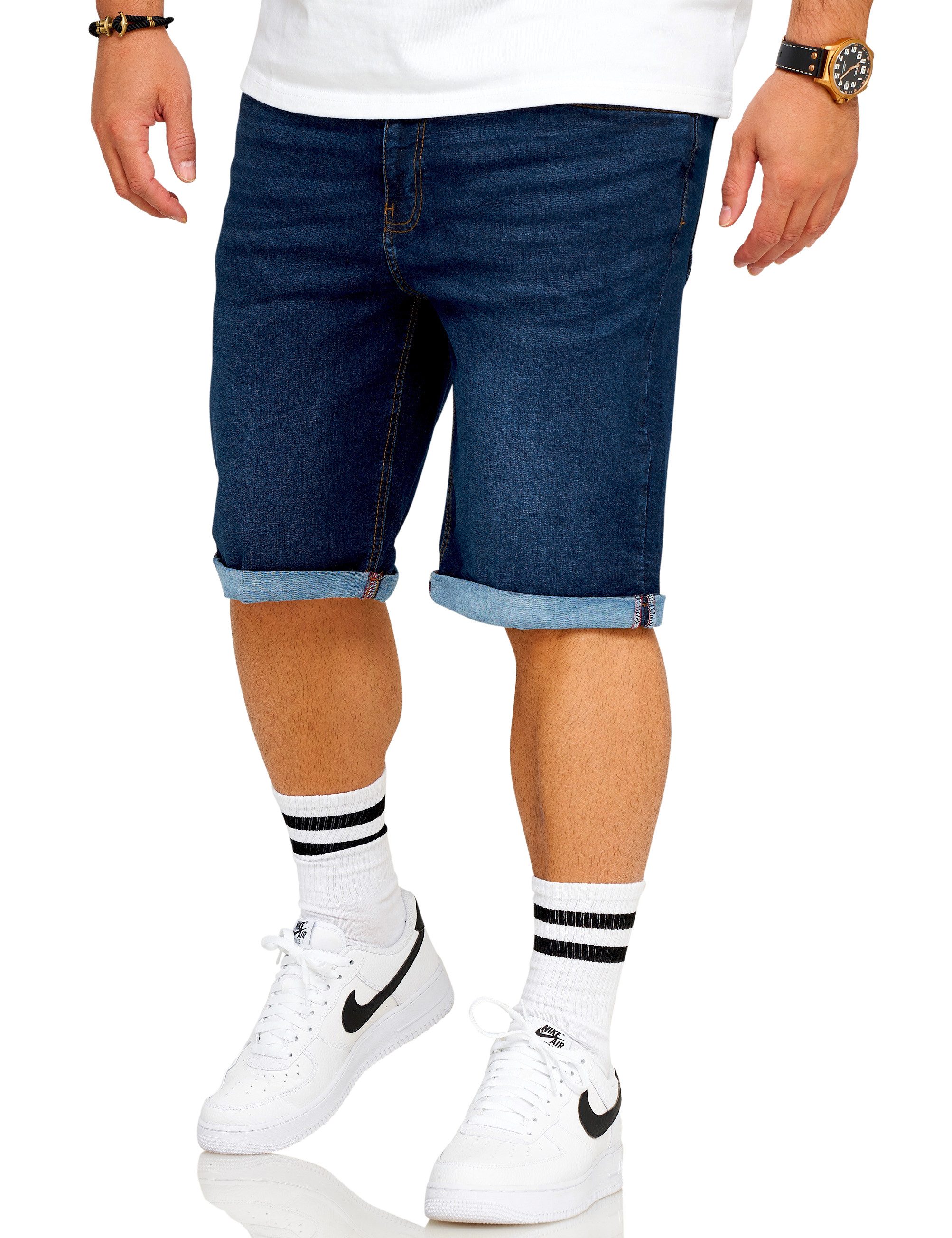 SOULSTAR Jeansshorts S2ALOJA Herren Kurze Hose Jeans Shorts Bermuda Stretch Regular-Fit