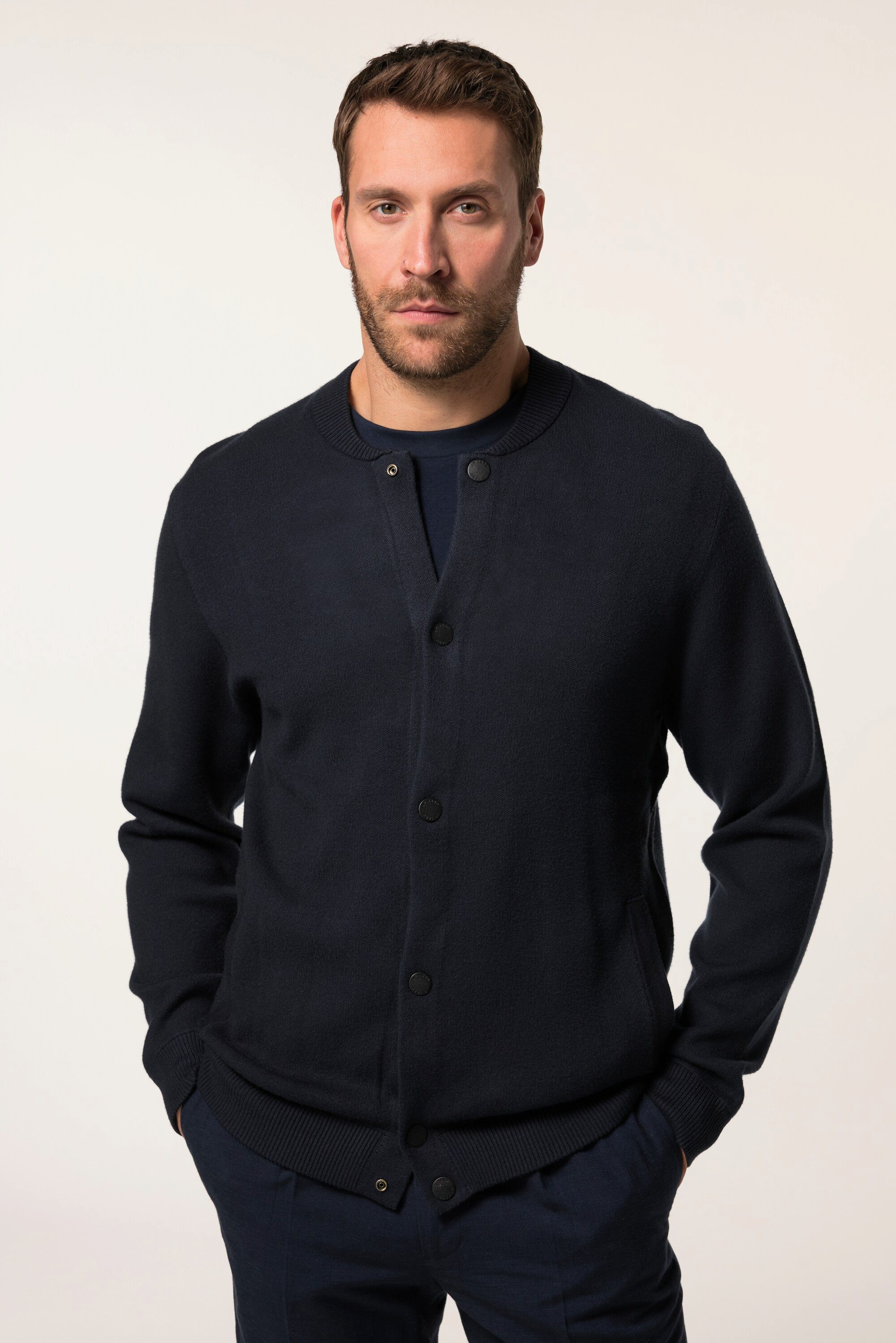 Poloshirt Strickjacke FLEXNAMIC® Collegekragen 2 Taschen