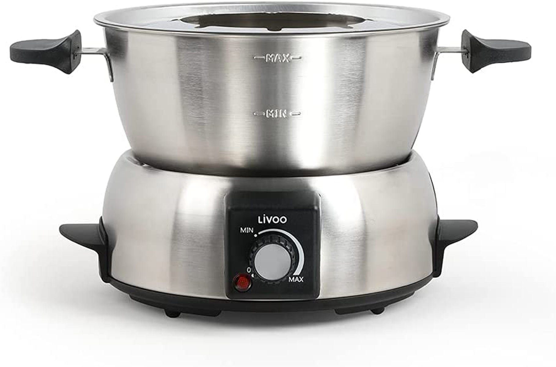 LIVOO Elektro-Fondue DOC 263 elektrisches Fondue-Set, Edelstahl, für 8 Personen
