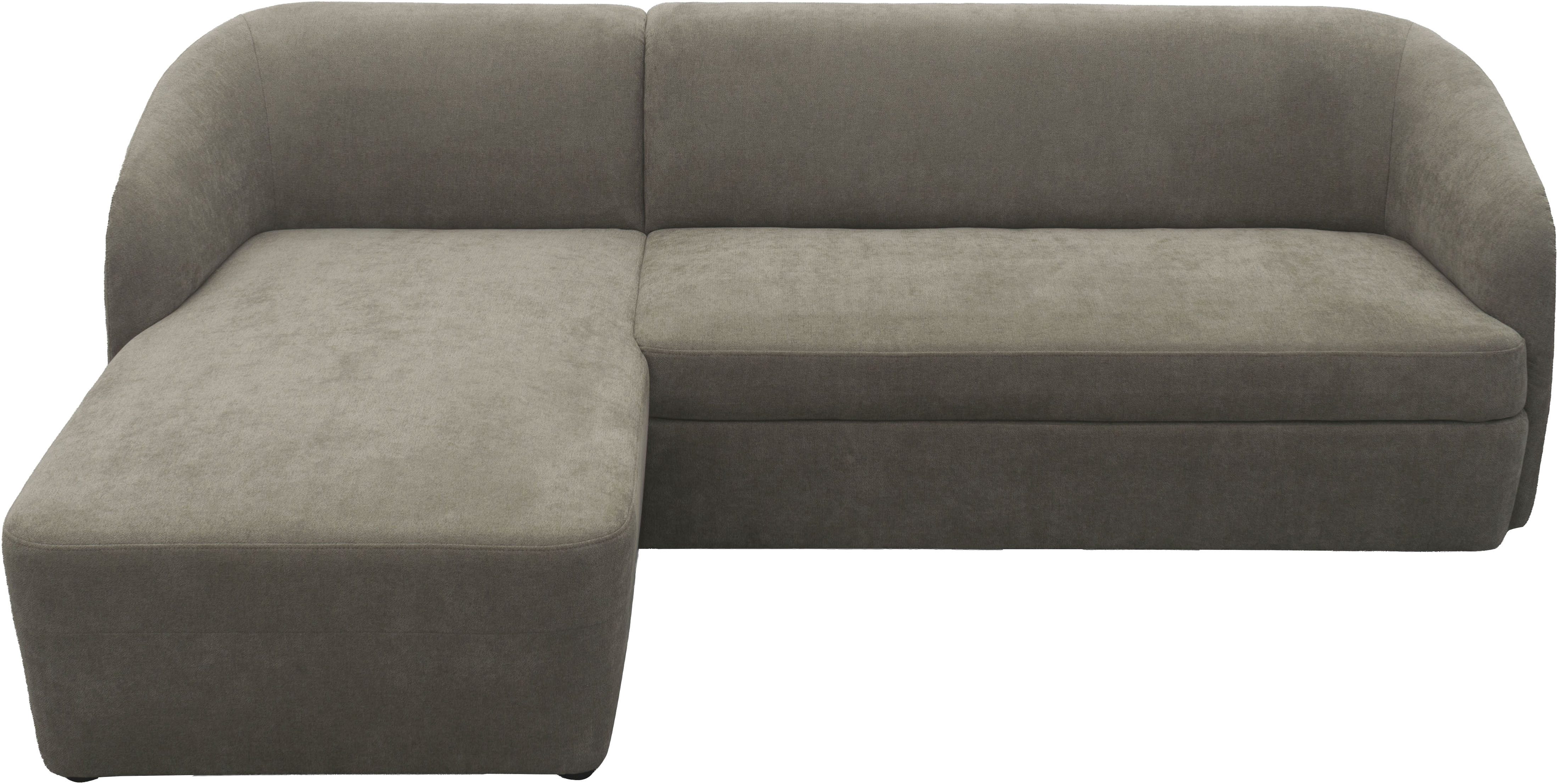 DOMO collection Ecksofa Orbis, modernes, klares Design mit schmalen, abgerundeten Armlehnen, whlw. mit Bettfunktion u./o. Bettkasten, aus Luxus- Microfaser
