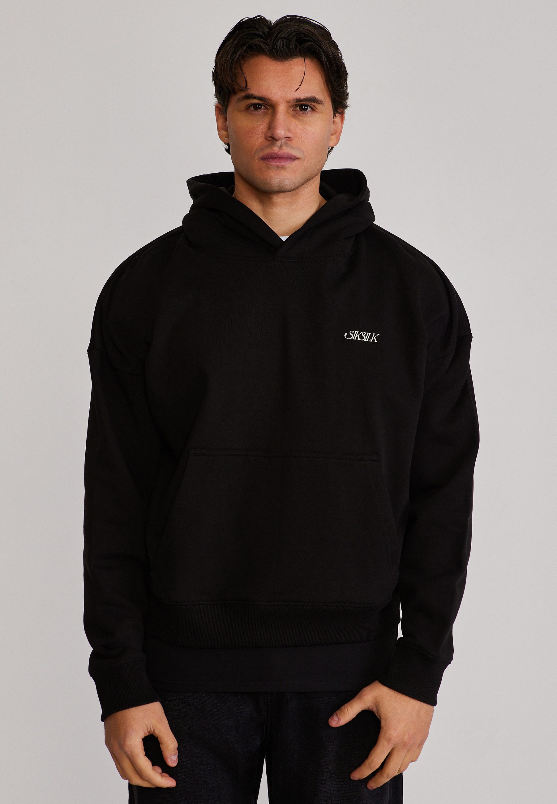Hoodie SikSilk Herren Schwarz Graphic Hoodie