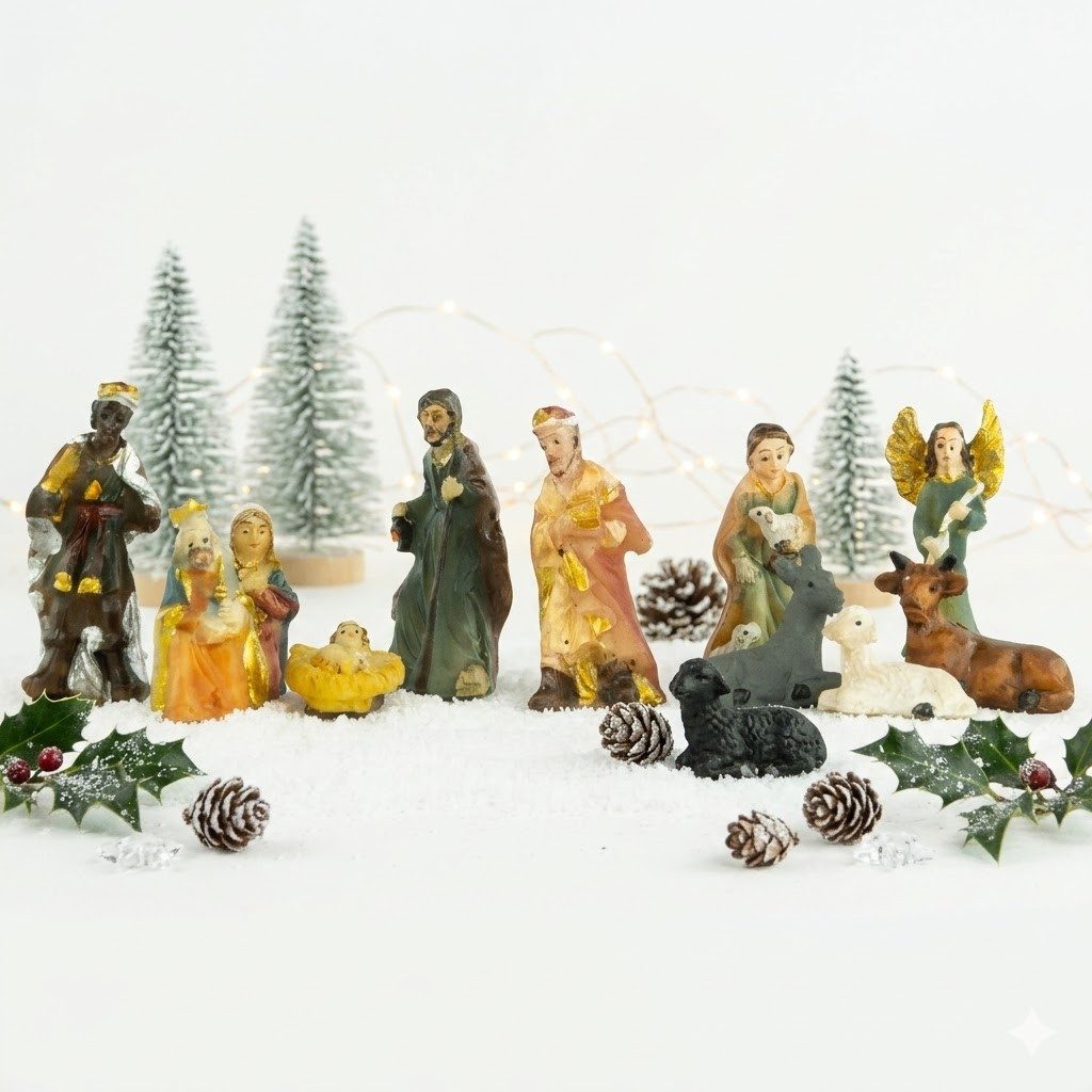 dekoprojekt Krippenfigur Krippenfiguren 11-tlg. K 111 (Set, 11 St., 11-tlg), handbemalte Krippenfiguren
