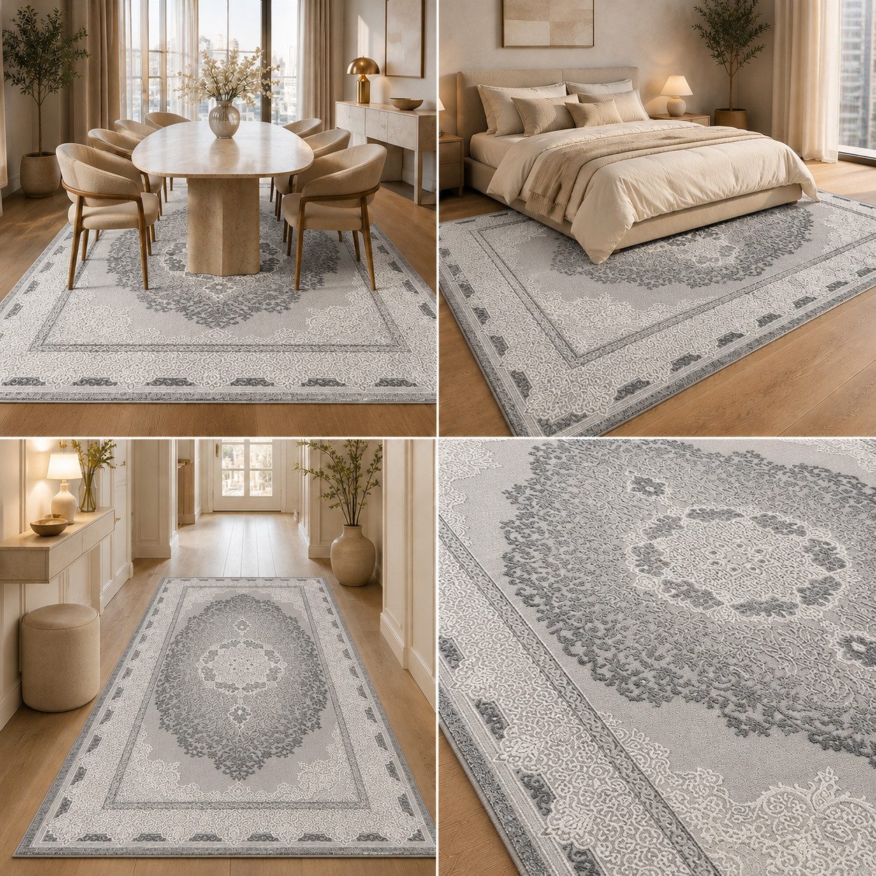 Carpetilla Designteppich Premium Teppich Klassisch Orient Muster, Rechteckig, Höhe: 12 mm, Teppich Wohnzimmer 3D effekt Boho Klassisch