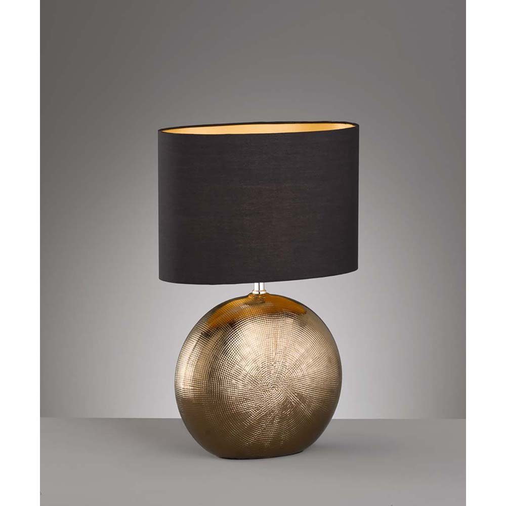 etc-shop LED Tischleuchte, Tischleuchte Beistelllampe Bronze Keramik H Nachttischlampe Bürolampe