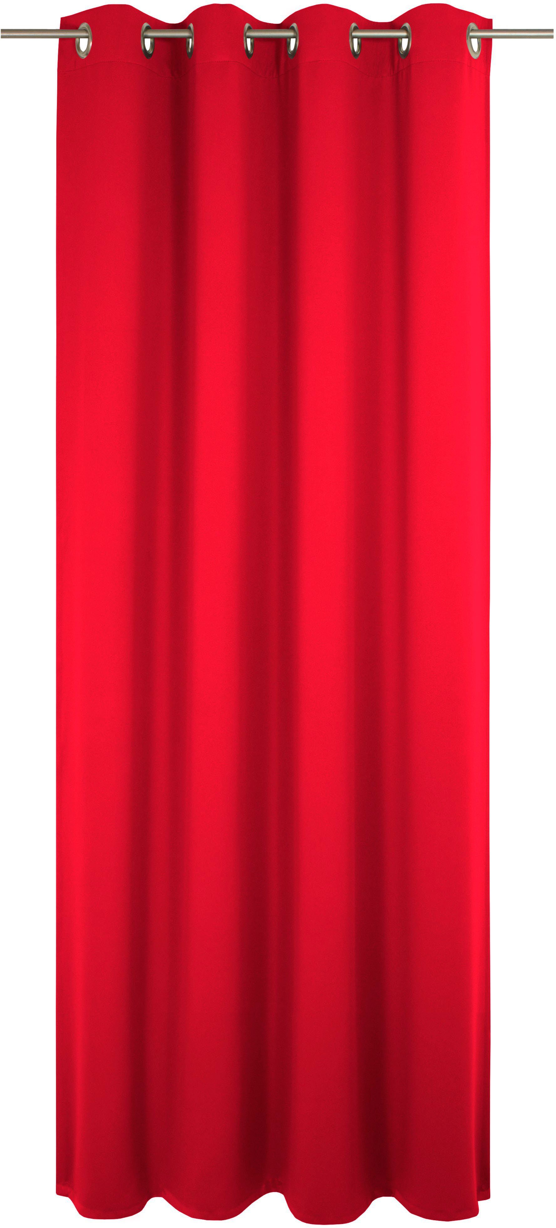 Vorhang Umea, Wirth, Ösen (1 St), blickdicht, Jacquard rot | Fertiggardinen