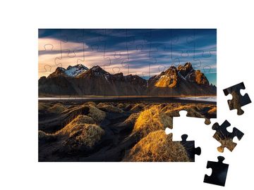 puzzleYOU Puzzle Sonnenuntergang über den Bergen von Island, 48 Puzzleteile, puzzleYOU-Kollektionen Skandinavien