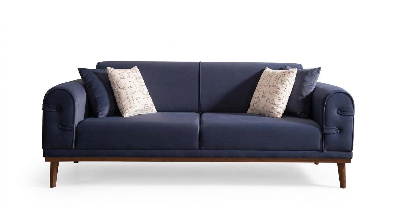 JVmoebel 3-Sitzer Blaues 3-Sitzer-Sofa Stoffsofa moderner Stil Polstermöbel Wohnzimmer, 1 Teile, Made in Europa