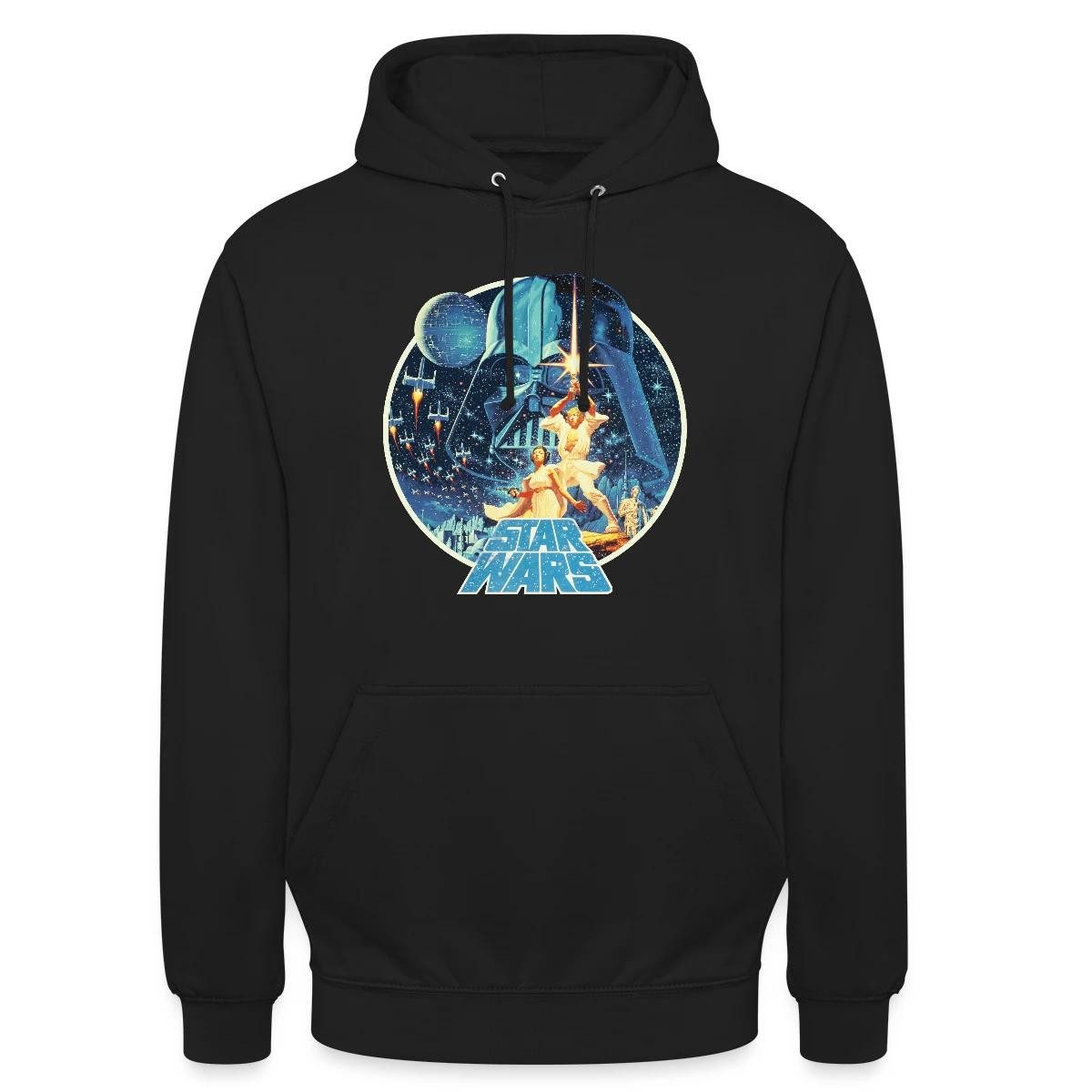 Spreadshirt Hoodie Star Wars Galaxie Mit Ikonischen Charakteren Unisex Hoodie (1-tlg)