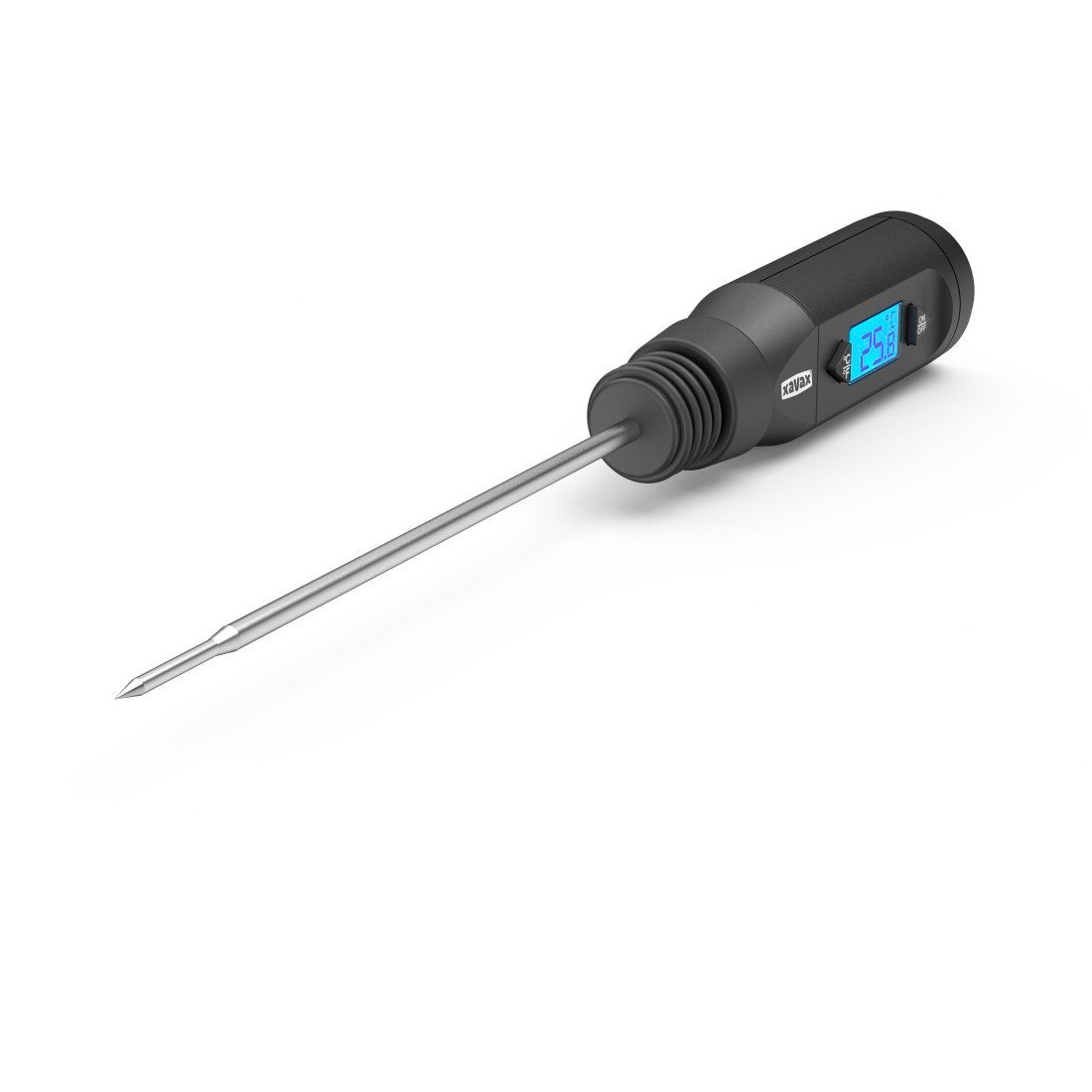 Xavax Bratenthermometer Digitales Multithermometer, Backthermometer und Bratenthermometer, Abnehmbarer Silikonverschluss