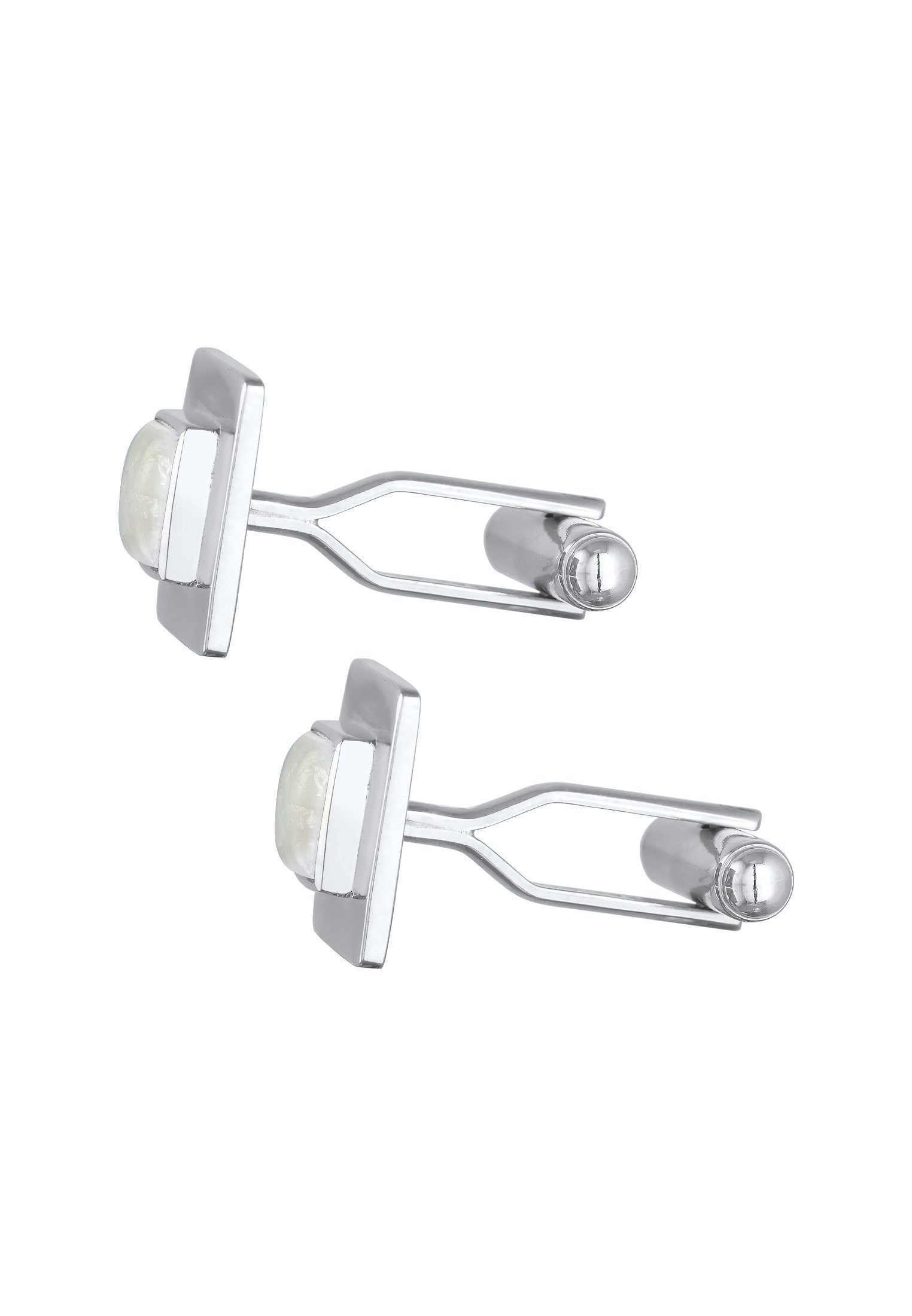 Kuzzoi Manschettenknöpfe Mondstein Quadrat Flach Elegant 925 Silber