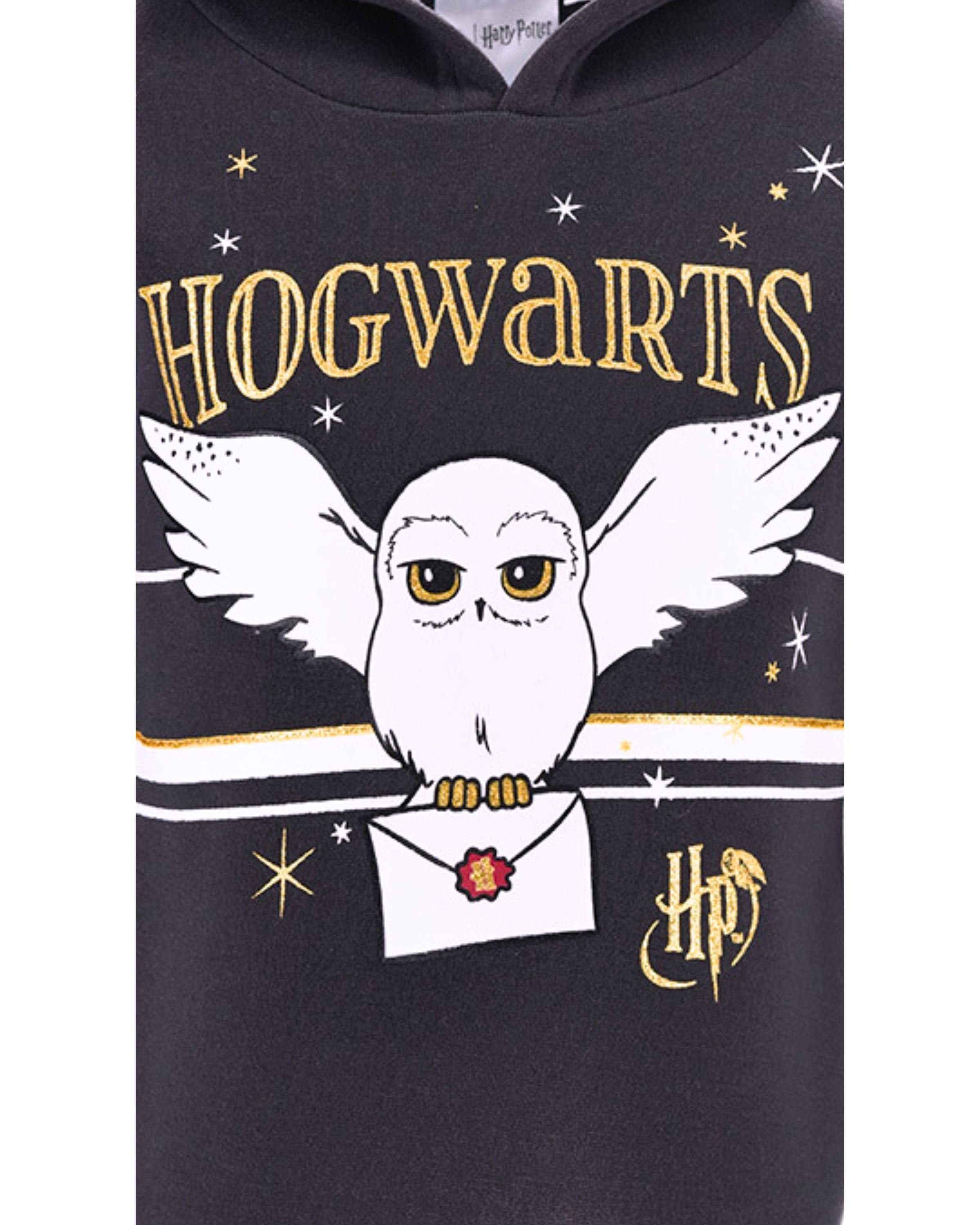 Hogwarts Kapuzenpullover Dunkelgrau Gr. cm Harry 104 Mädchen Potter - 128 Hoodie