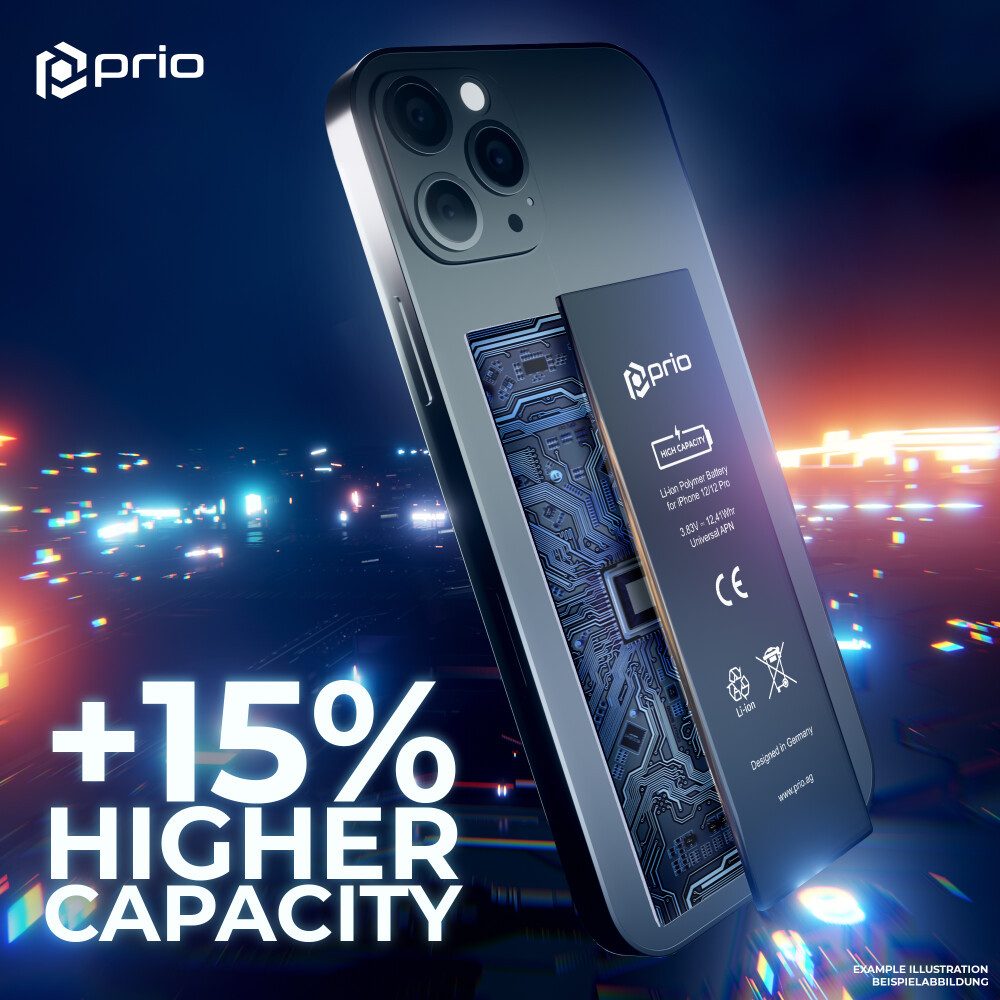 prio prio Hochleistungsakku für iPhone 12/12 Pro (3240 mAh) - Universal APN Handy-Akku (1 St)