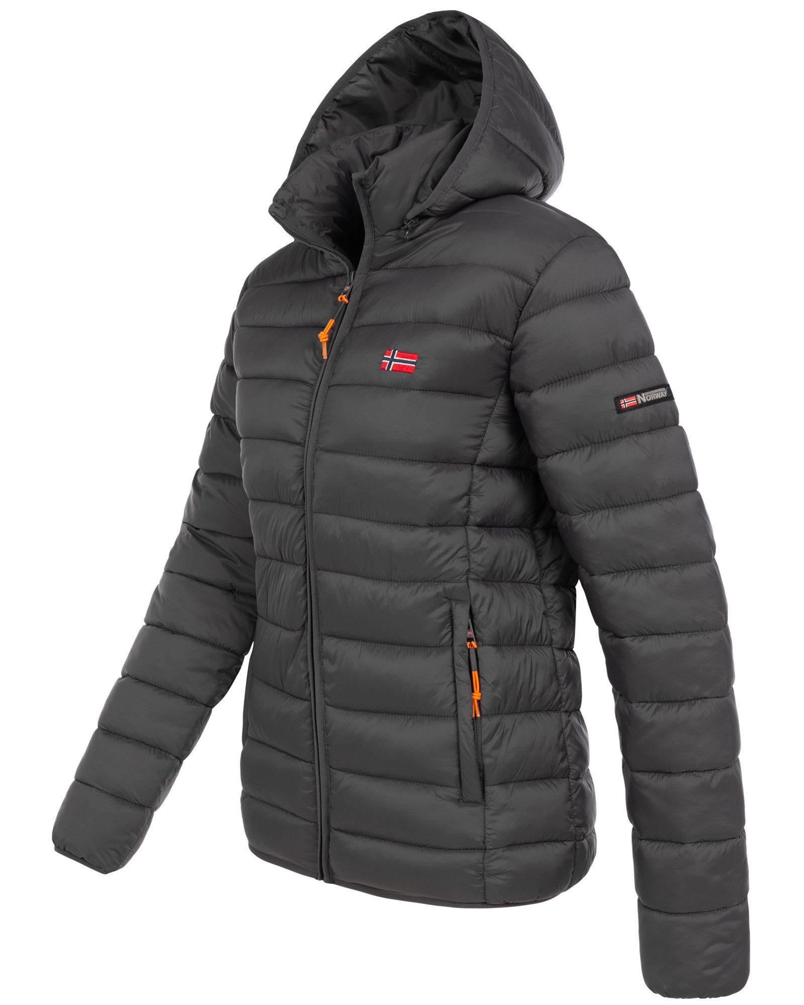 Geographical Norway Steppjacke Damen Frühlings Jacke Steppjacke Outdoor Übergangsjacke leicht Kapuze
