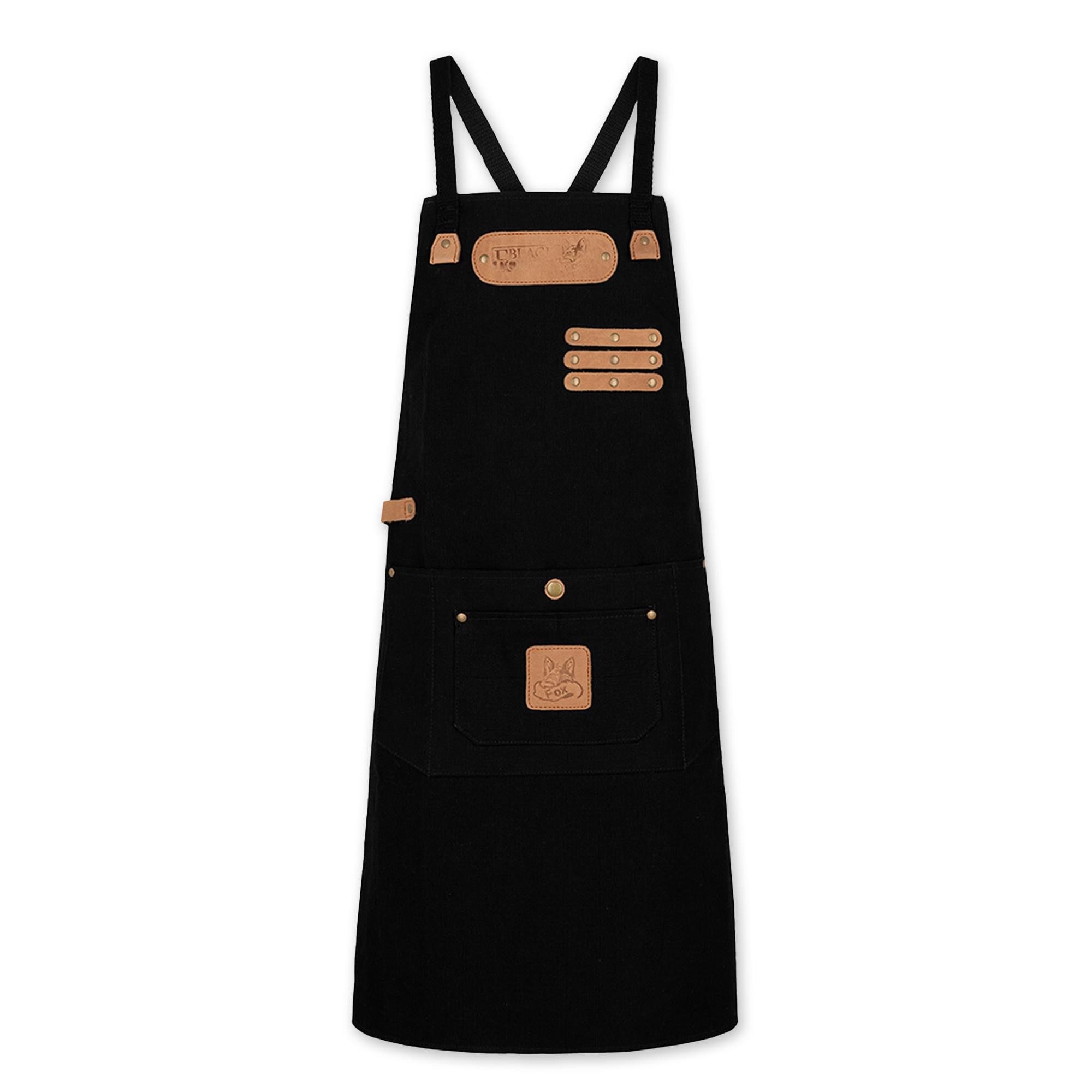 BLACK FOREST FOX Grillschürze Canvas Arbeitsschürze, Grillschürze BBQ Kochschürze Art & Comfort in, ART Schwarz