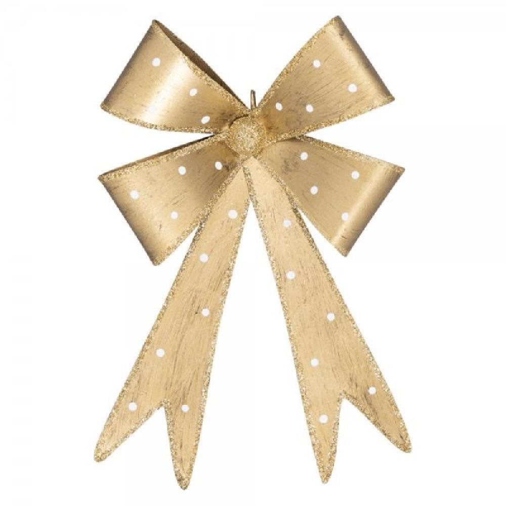 Greengate Weihnachtsbaumkugel Dekorationsschleife Gold Zum Aufhängen (Medium)