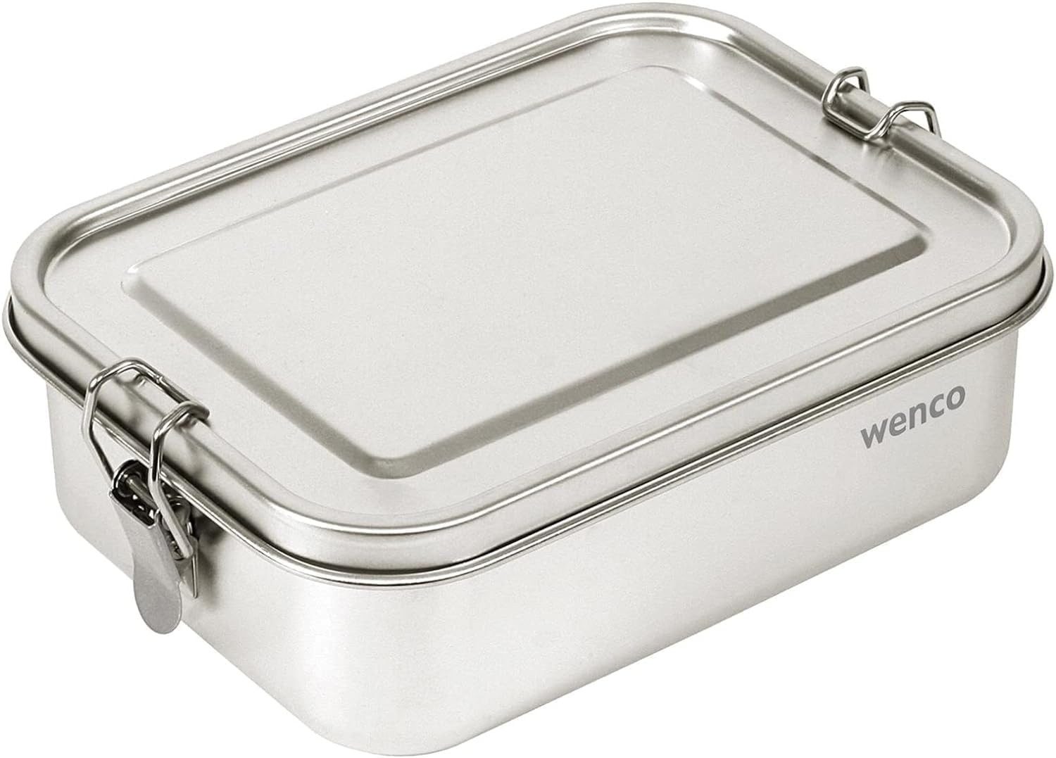 Wenco Lunchbox 850 ml, 2-fach unterteilt, Brotdose Edelstahl Auslaufsicher BPA frei, (Set, 1-tlg., 18,5 x 14 x 5,5 cm), Ideal als Bento- Dose für das Mittagessen oder Snacks
