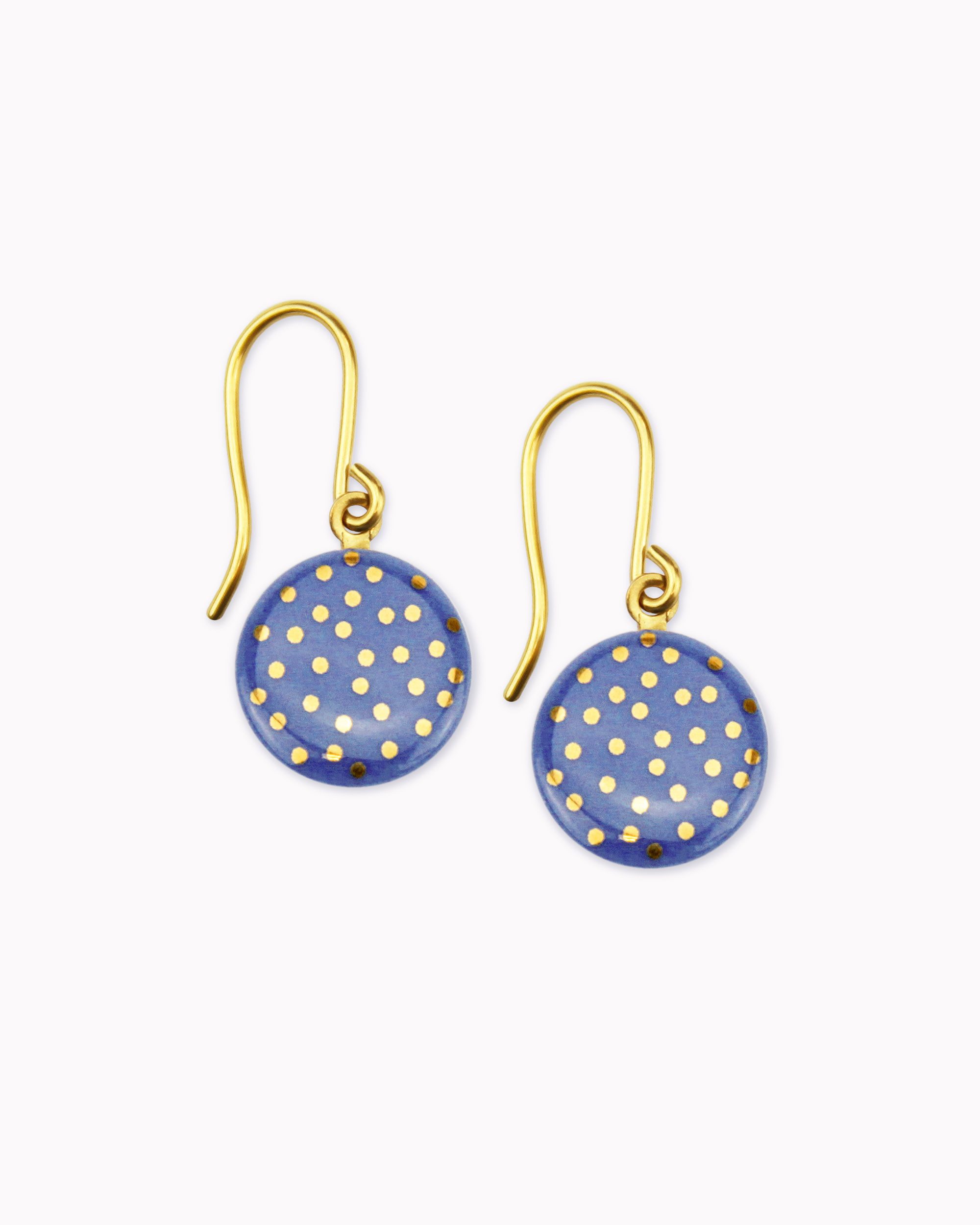 lille mus Paar Ohrhänger Porzellan-Ohrhänger 'Konfetti' Gold