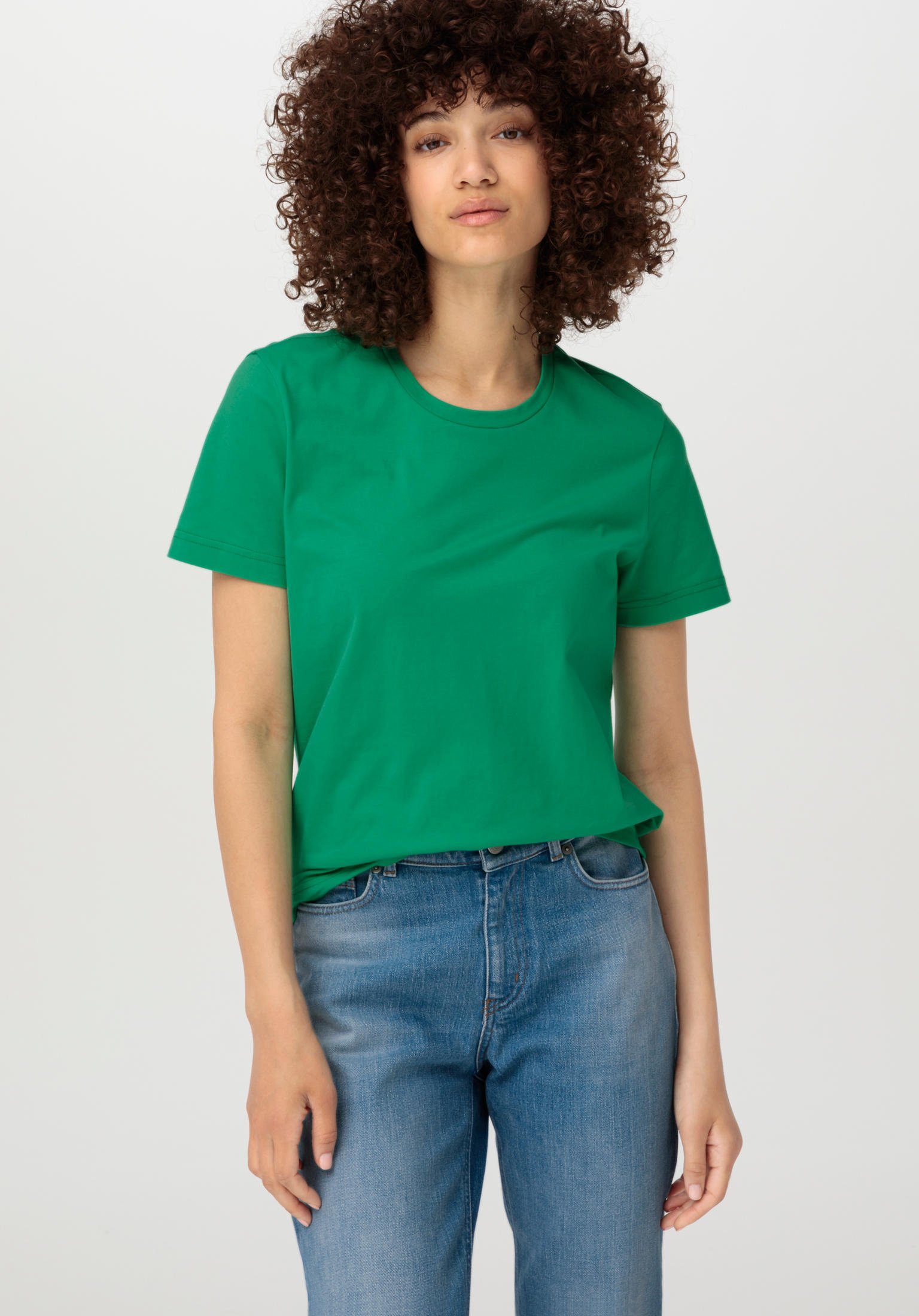Hessnatur Bio-Baumwolle aus reiner grün T-Shirt Kurzarm