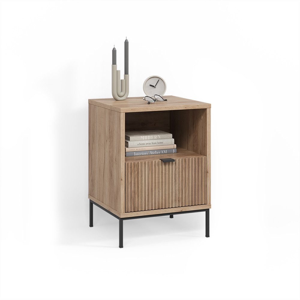 Nachtschrank Aterno, Viking Oak, mit 1 Schublade