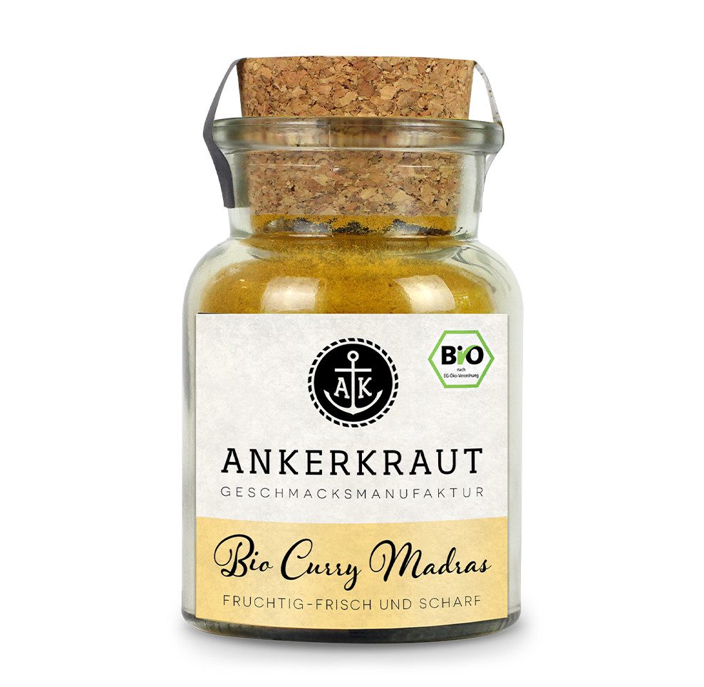 Ankerkraut Gewürz BIO Curry Madras, BIO Curry Madras, 70g im Korkenglas