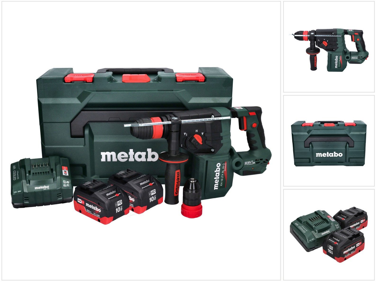 metabo Akku-Bohrhammer KH 18 LTX BL 28 Q Akku Bohrhammer 18 V 3 J SDS plus Brushless + 2x