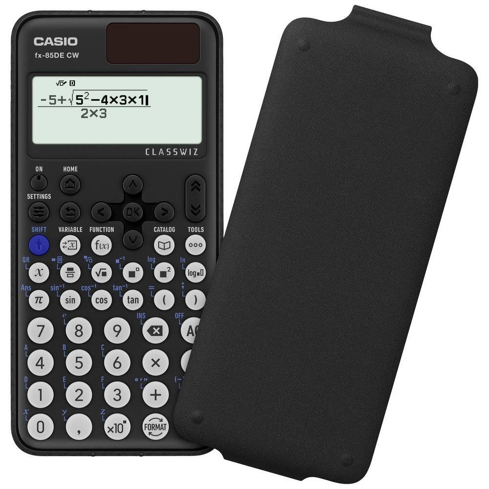 CASIO Taschenrechner Technisch wissenschaftlicher Rechner FX-85DE CW, Schutzhülle