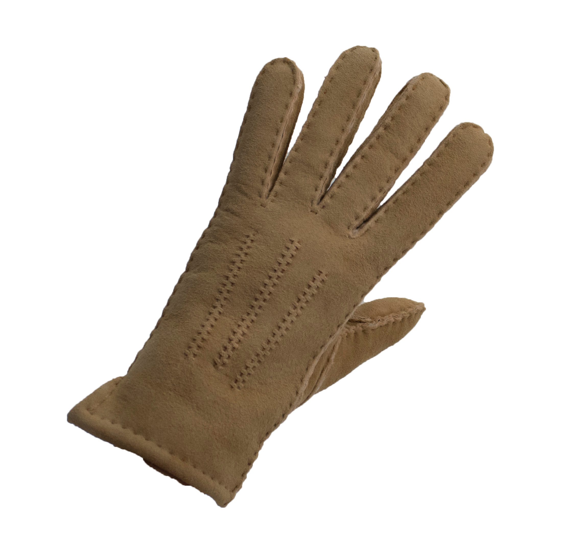 Reissner Lammfelle Lederhandschuhe Handschuhe echtes Merino Lammfell Obermaterial Veloursleder Beige L (1-St)