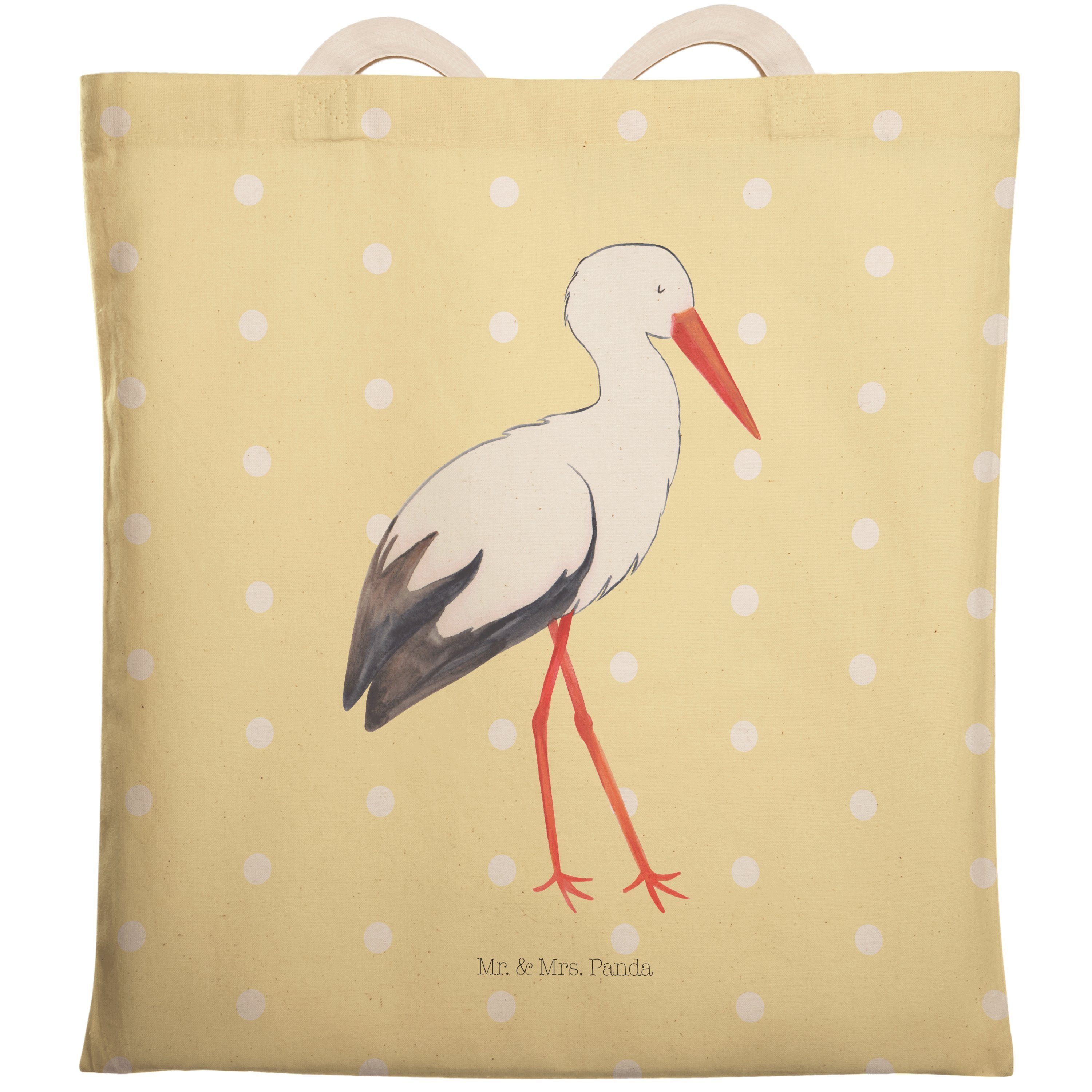 Mr. & Mrs. Panda Tragetasche »Storch Gelb Pastell Tiere