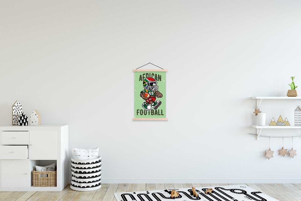 MuchoWow Poster Sport - Fußball - Afrika - Jahrgang, (1 St), Posterleiste, Textilposter für Wohnzimmer, Bilderleiste, Magnetisch