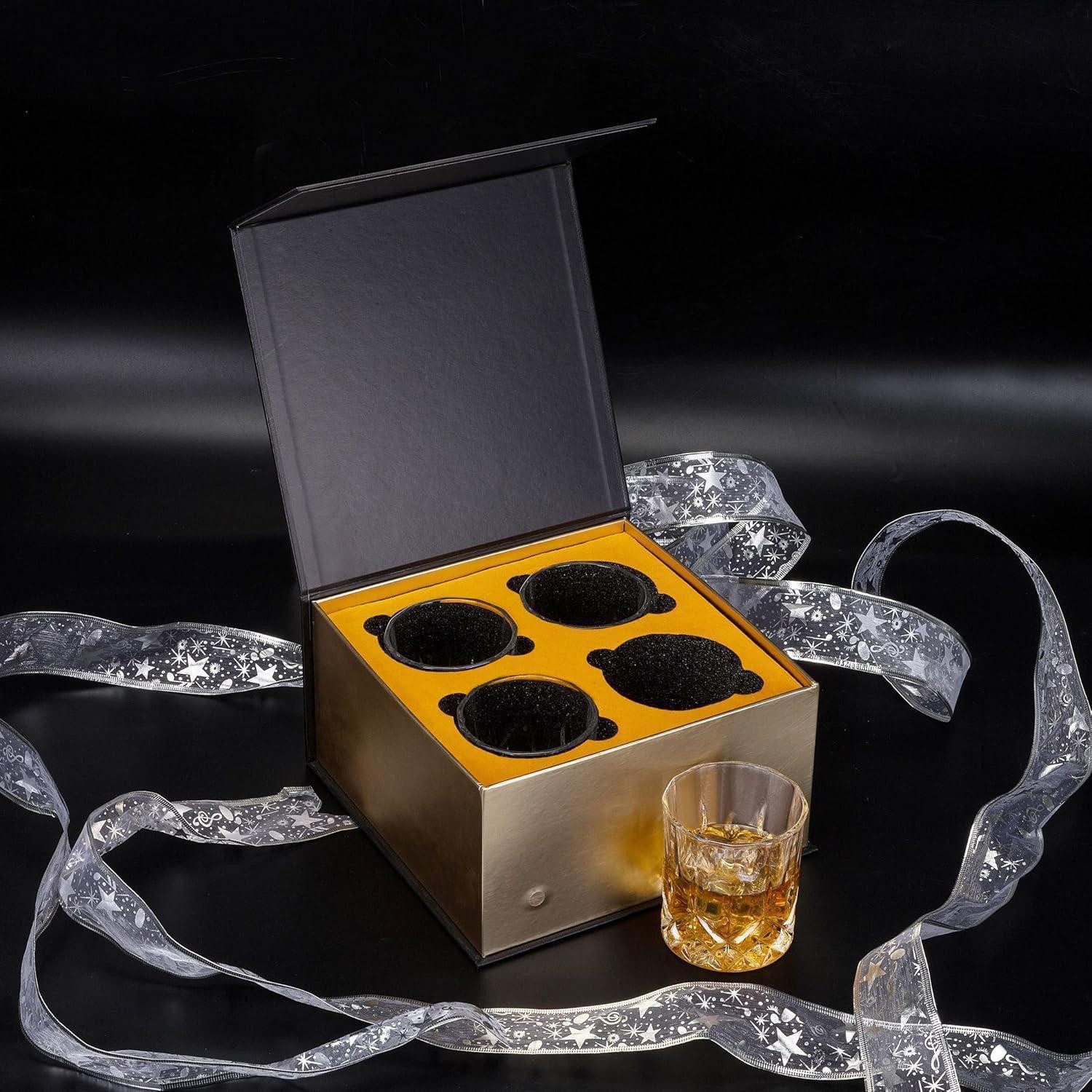 LuxusKollektion Whiskyglas 4er Whisky Gläser Set Kristallgläser 300ml Geschenke für Männer in Box
