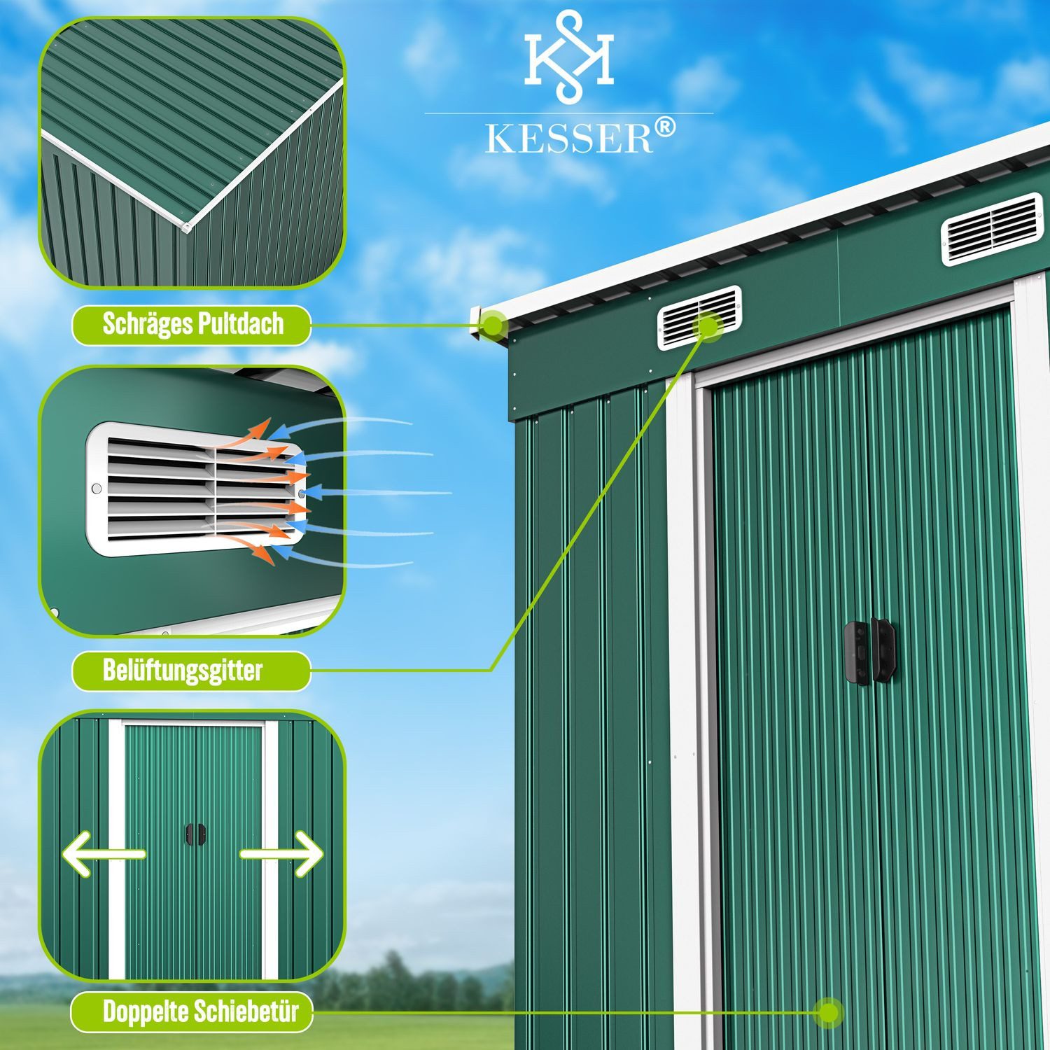 KESSER Gartenhaus, Gerätehaus Metall 4 m³ günstig online kaufen