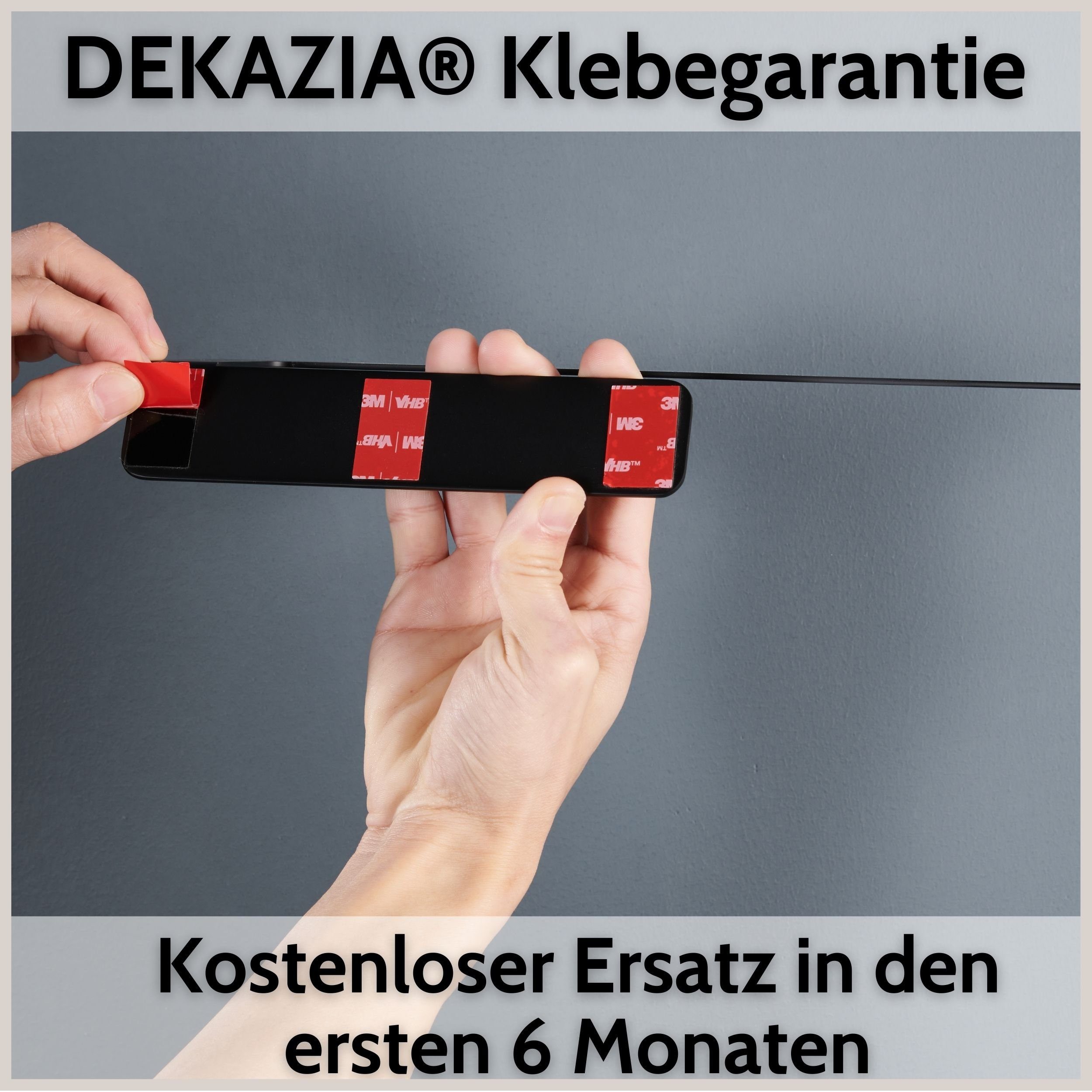 DEKAZIA Küchenrollenhalter ohne Bohren, Selbstklebender Papierrollenhalter Küche, (inkl. Klebeset, zwei Farben Schwarz-matt / Edelstahl gebürstet), Küchenpapierhalter Wand, Küchenrolle, Edelstahl rostfrei