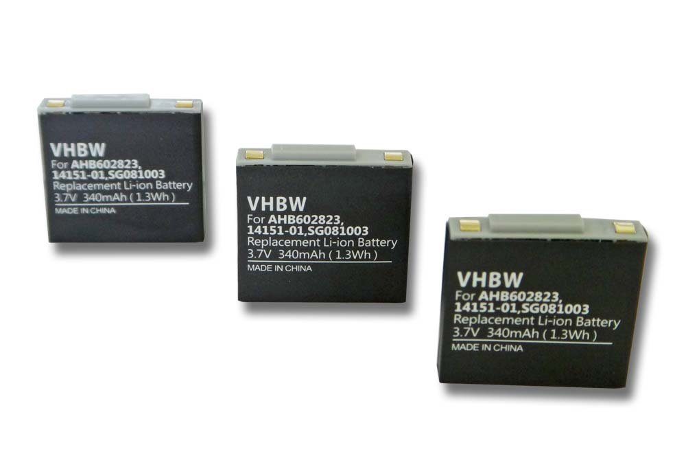 vhbw kompatibel mit GN Netcom Jabra 9120, GN9120, 9125, GN9125, GN9120 Flex Akku Li-Polymer 340 mAh (3,7 V)