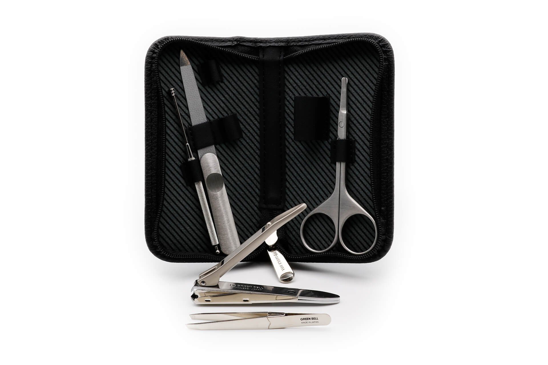 Seki EDGE Maniküre-Pediküre-Set G-3106, Made in Japan, 66mm, 5-teiliges Craftsman-Nagelpflegeset mit Leder-Etui und Edelstahl