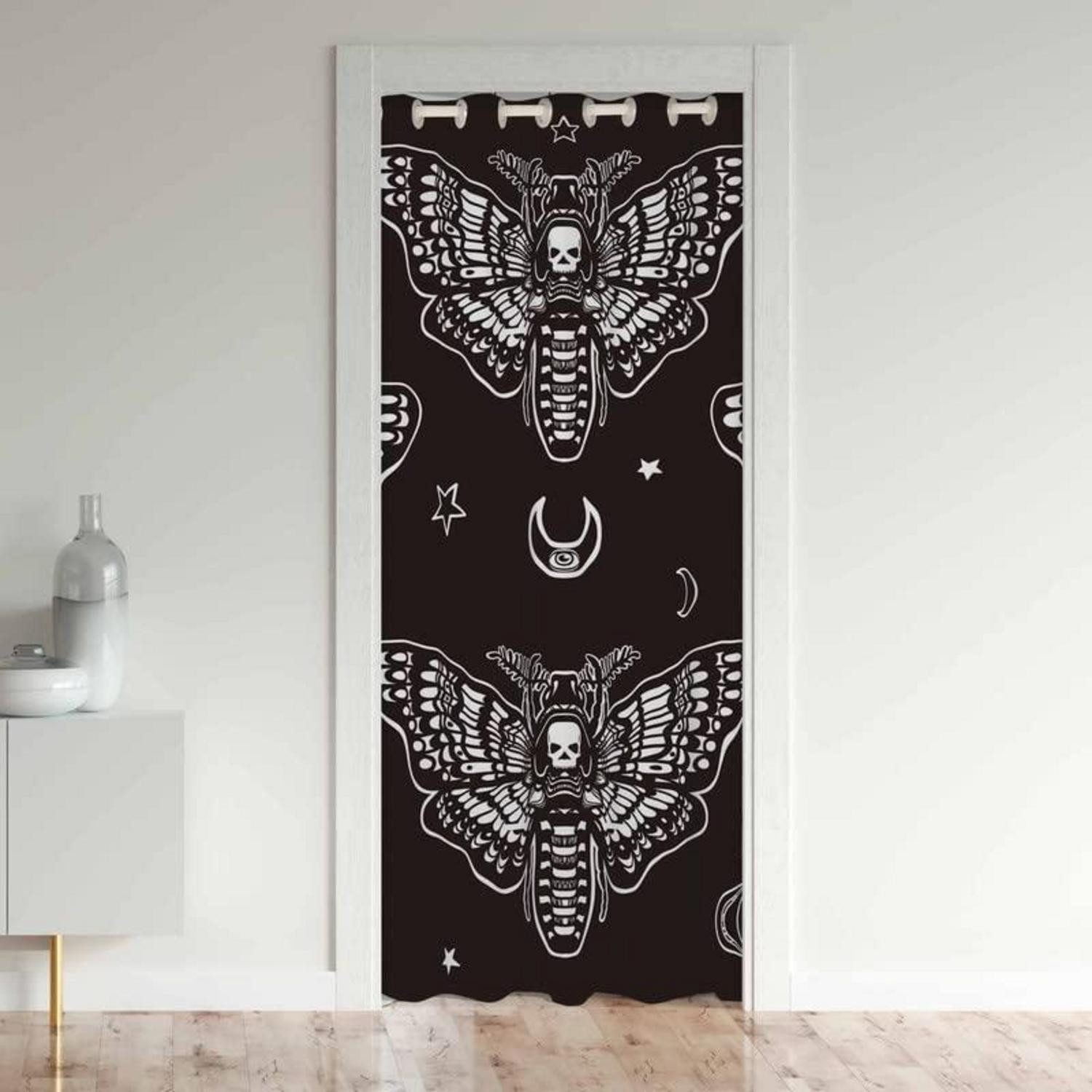 LuxusKollektion Türvorhang Türvorhang Motiv Schädel Mond 106x203cm Mehrfarbig (1 St)
