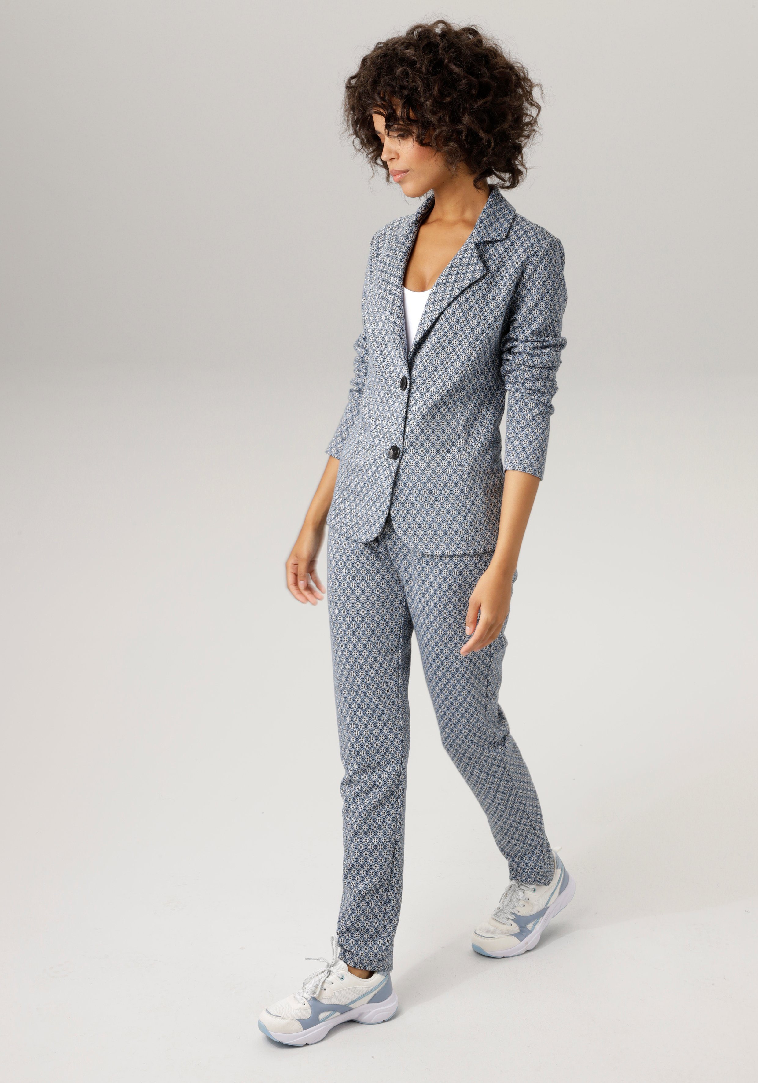 Aniston CASUAL sweat blazer in an extravagant check design
