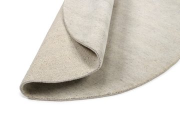 Teppich ESEMPIO UNI MELANGE, OCI DIE TEPPICHMARKE, rund, Höhe: 18 mm, reine Wolle, handgeknüpft, hochwertig verarbeitet, natürlich warm